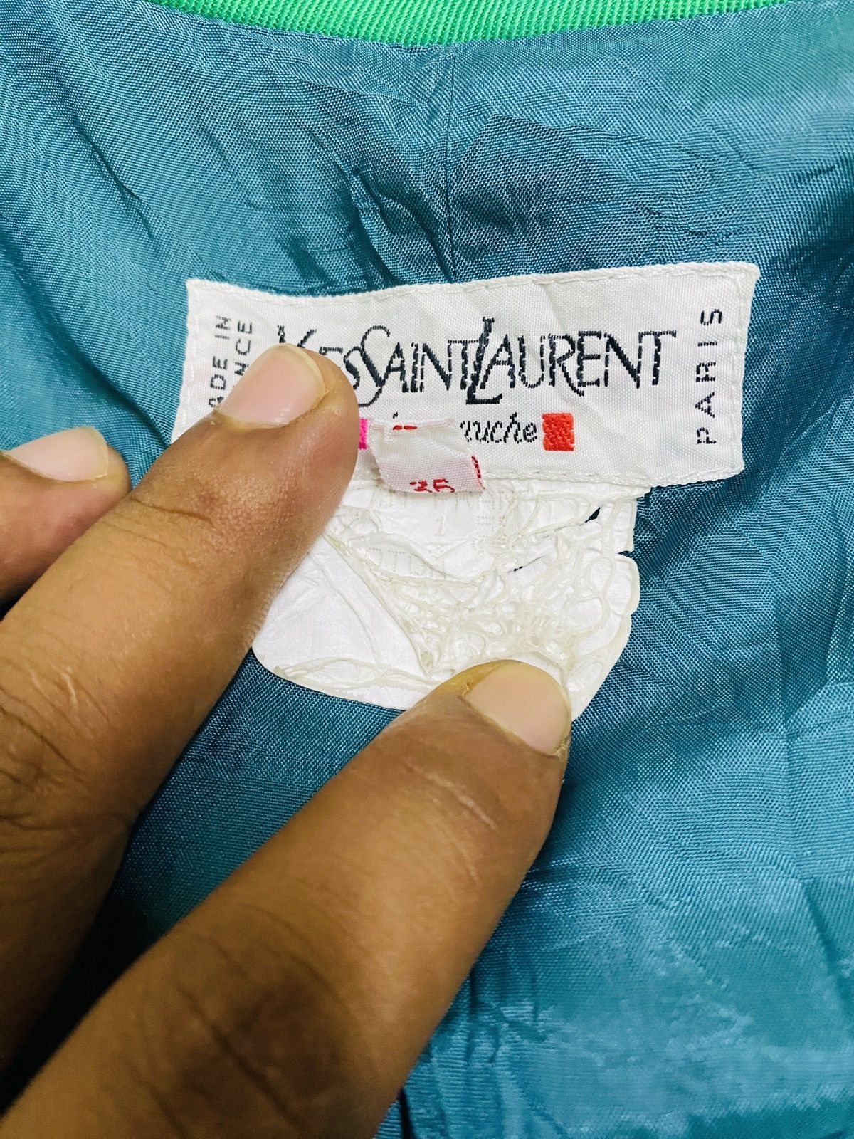 Vintage × Yves Saint Laurent (L) VINTAGE RIVE GAUCHE YVES SAINT LAURENT JACKET Size XS / US 0-2 / IT 36-38 - 17 Thumbnail