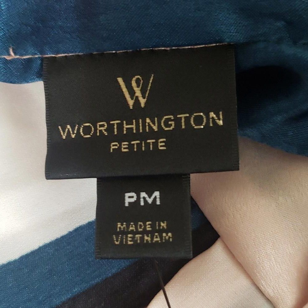 Worthington CT1636 Worthington NWT Petite Long Sleeve Satiny Feel Blouse Size XS / US 0-2 / IT 36-38 - 4 Thumbnail