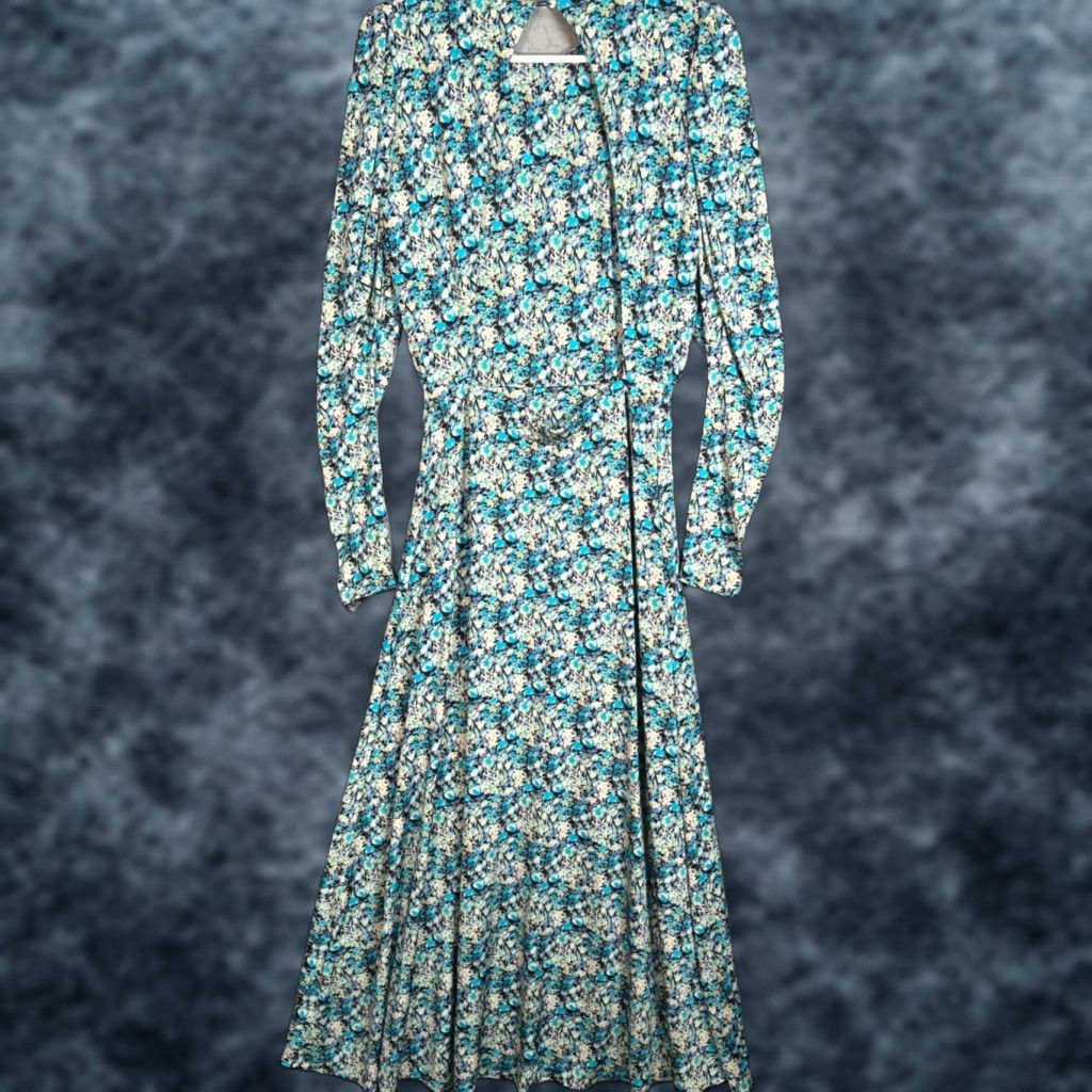 Vintage Rotate Birger Christensen Floral Midi Dress Size 8 Keyhole Detail Long Sleeves Size M / US 6-8 / IT 42-44 - 1 Thumbnail