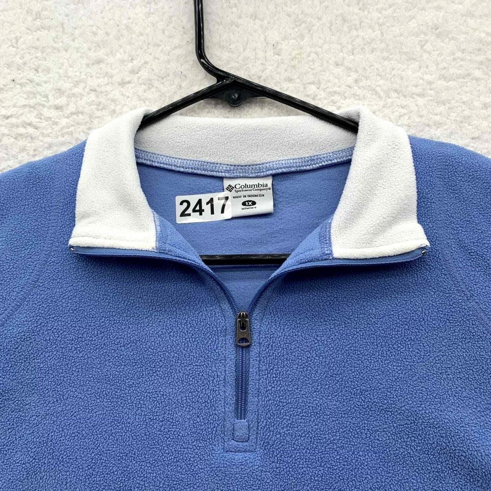 Vintage Columbia Fleece Jacket Womens XL Blue 1/4 Zip Lightweight Hiking Outdoors Size XL / US 12-14 / IT 48-50 - 4 Thumbnail