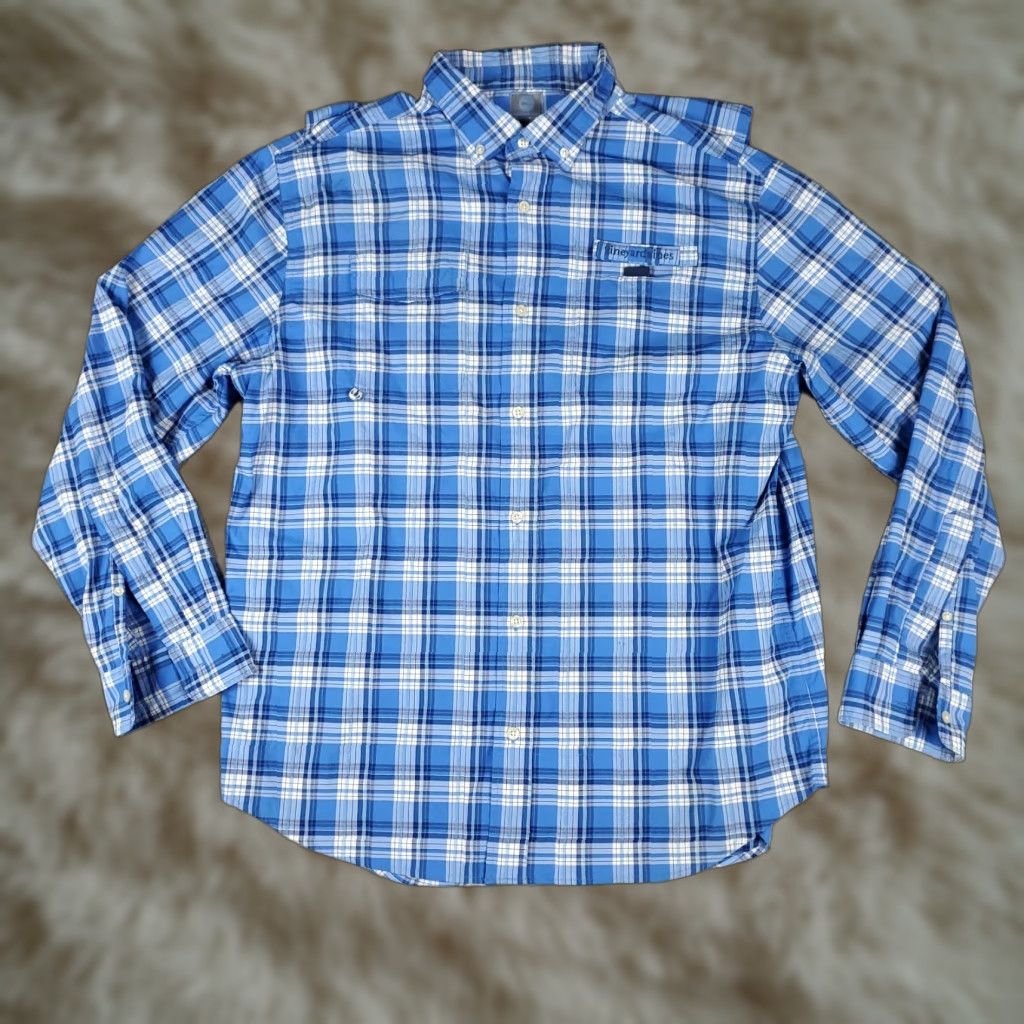 Vineyard Vines Vineyard Vines Shirt Men Large Blue Plaid Button-Up Long Sleeve Nylon Regular Fit Fishing Mens Size US L / EU 52-54 / 3 - 1 Thumbnail