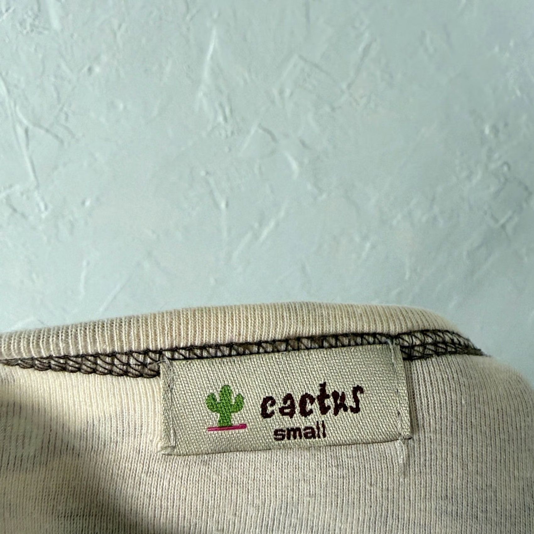 Vintage VINTAGE Cactus Women's Top Shirt Crew Neck 3/4 Sleeve Cotton Knit Floral Cream Small WW ZZ24 Size S / US 4 / IT 40 - 5 Thumbnail