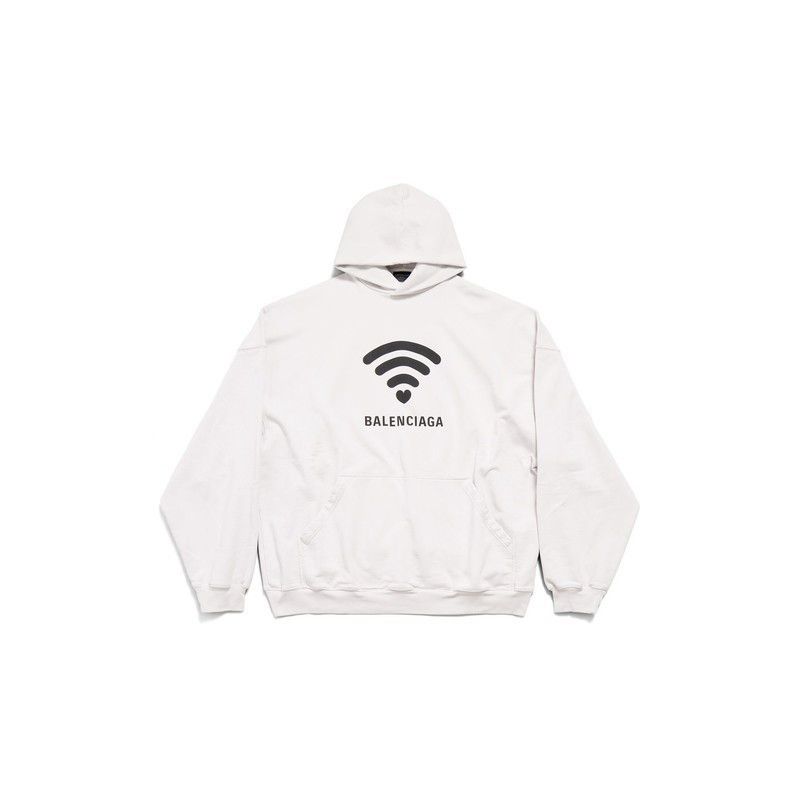 Balenciaga o1mt1gz0125 Lo_ve Hoodie Oversized in Off White Size US XL / EU 56 / 4 - 1 Thumbnail