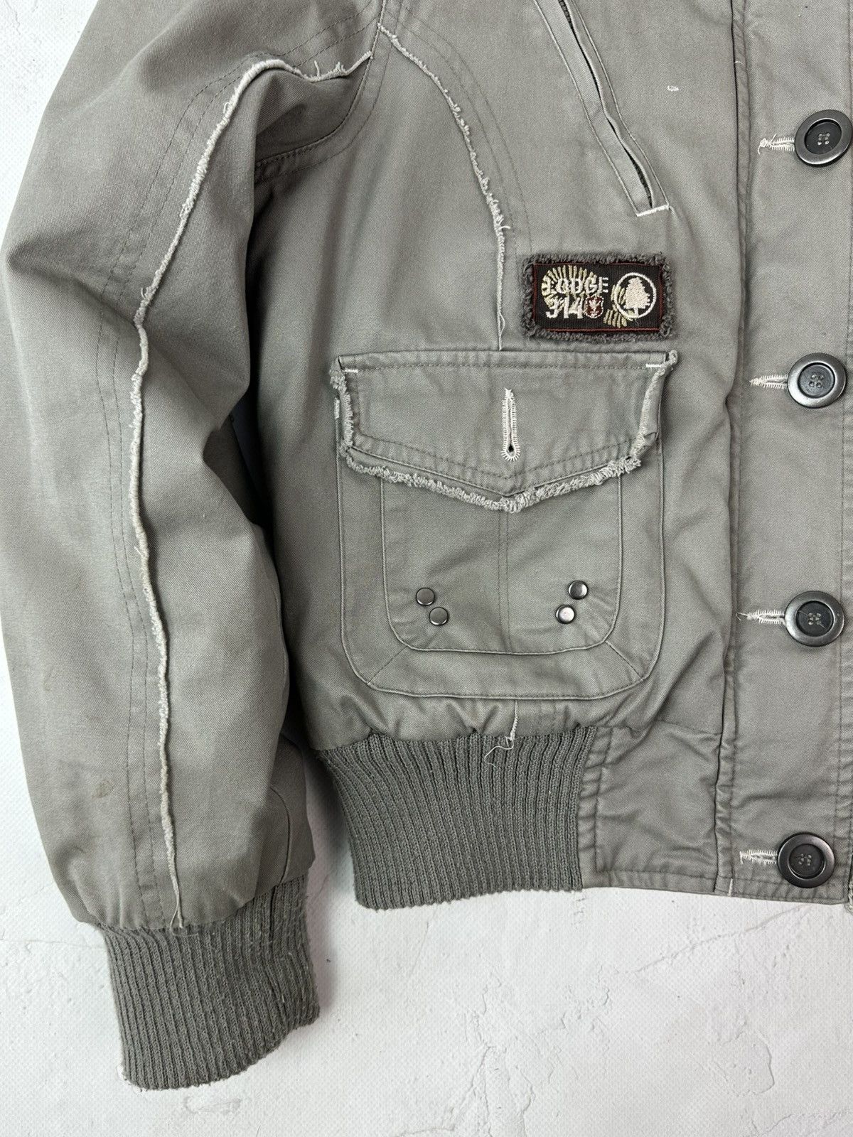 Vintage Vintage Grey Distressed Buttons Faux Fur Hooded Jacket Size M / US 6-8 / IT 42-44 - 4 Thumbnail