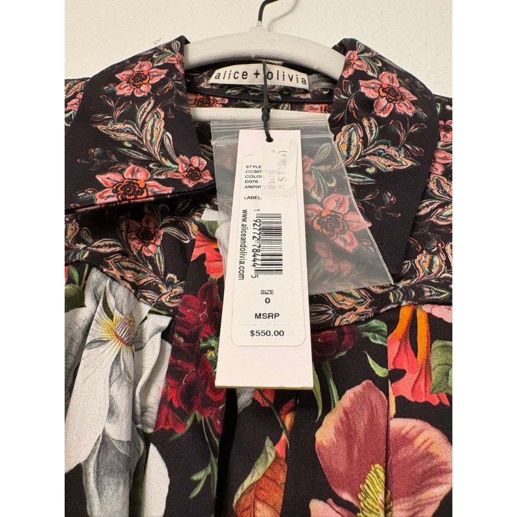 Alice + Olivia ALICE + OLIVIA | Tiffie Puff Sleeve Mini Shirt Dress | US 0 Size XS / US 0-2 / IT 36-38 - 4 Thumbnail