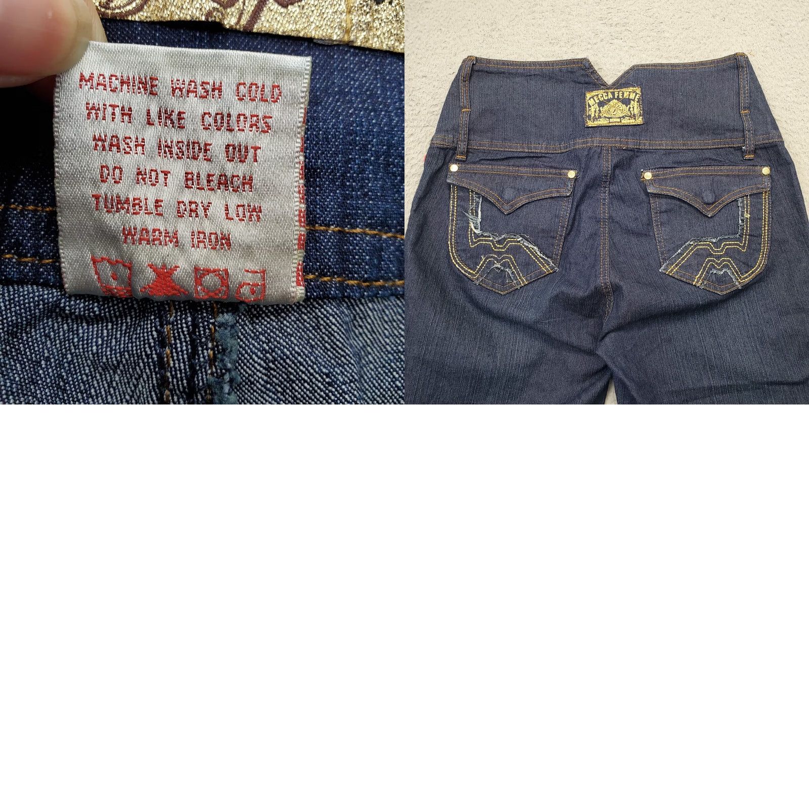 Denime Mecca Femme Jeans Womens 9/10 Blue Denim Straight Leg Button Fly Slit Pocket 31in Waist Inseam 24.75in Size 30" / US 8 / IT 44 - 8 Thumbnail