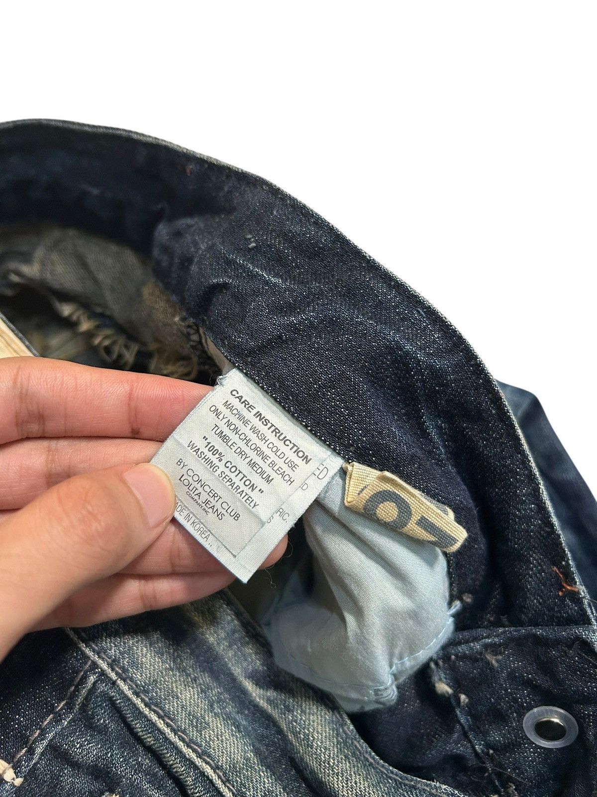 If Six Was Nine Yoshimoto Nara Lolita Japanese Punk Rusty Faded Denim Jeans☠️ Size US 30 / EU 46 - 12 Thumbnail