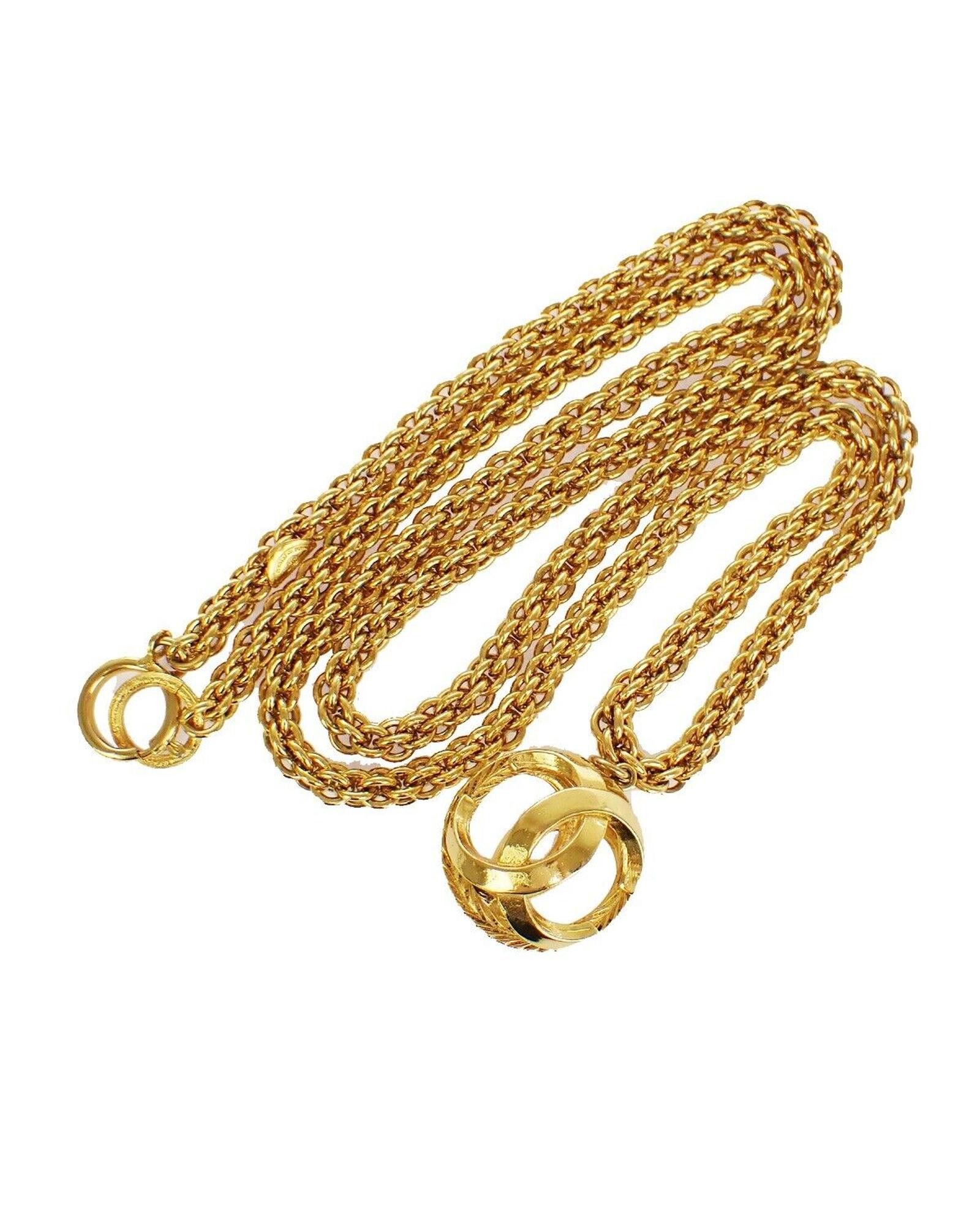 image of Chanel Sophisticated Gold Metal Charm Necklace, Women's