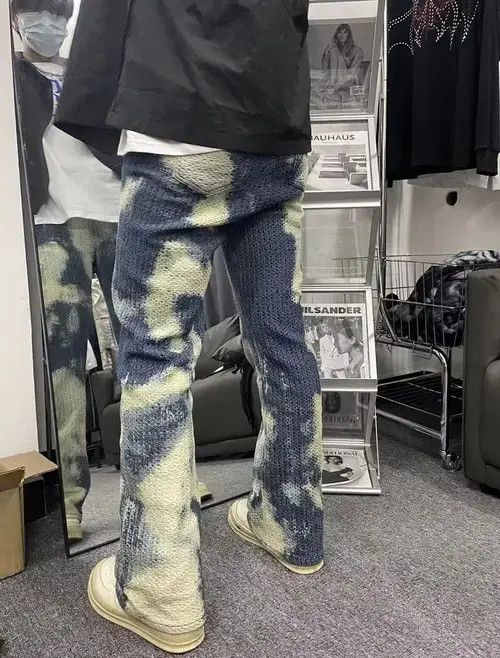 Designer × Vintage Pattern party graphics tie dye flared remake cargo pants y2k Size US 32 / EU 48 - 3 Thumbnail