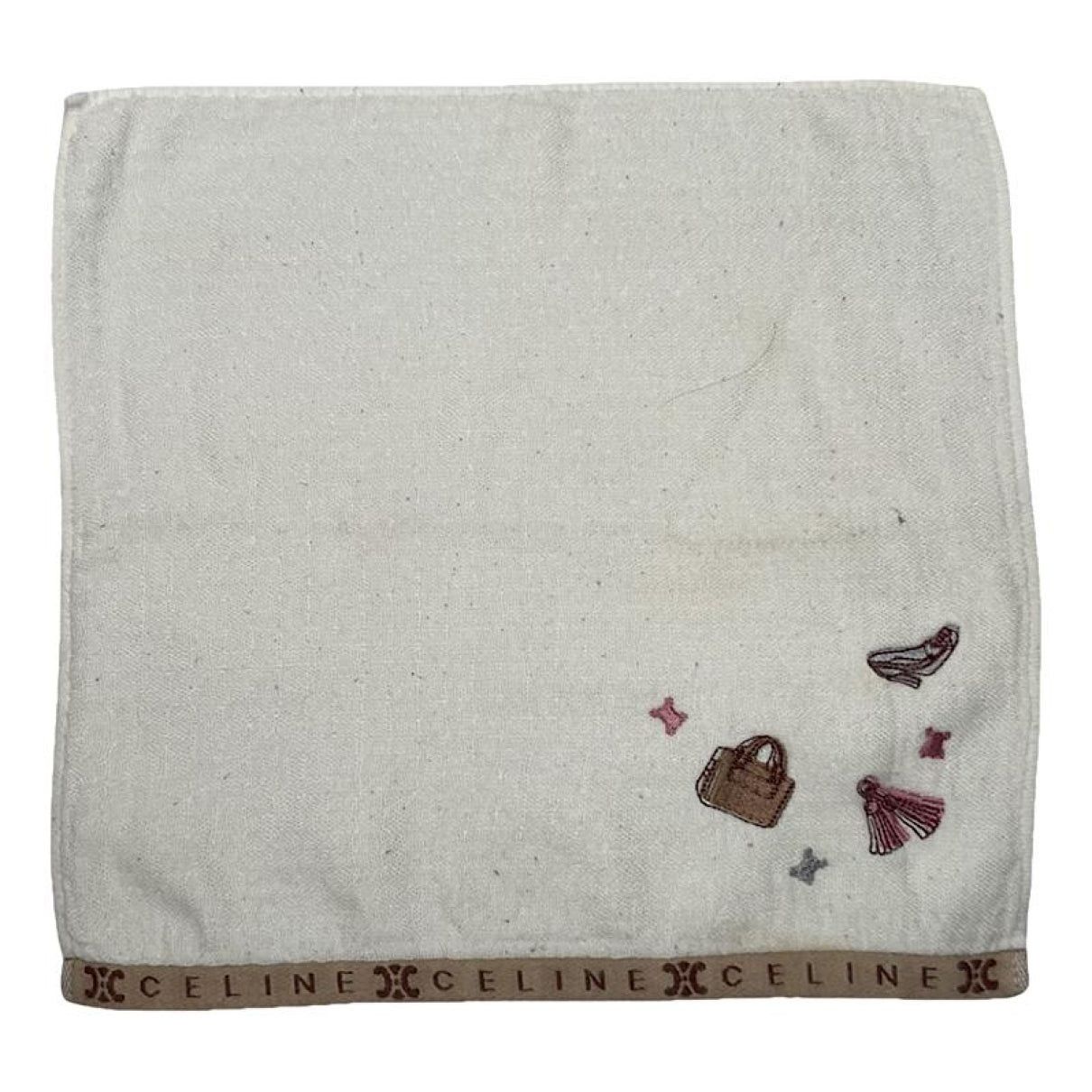 Celine White Cotton Silk Handkerchief Size ONE SIZE - 1 Thumbnail