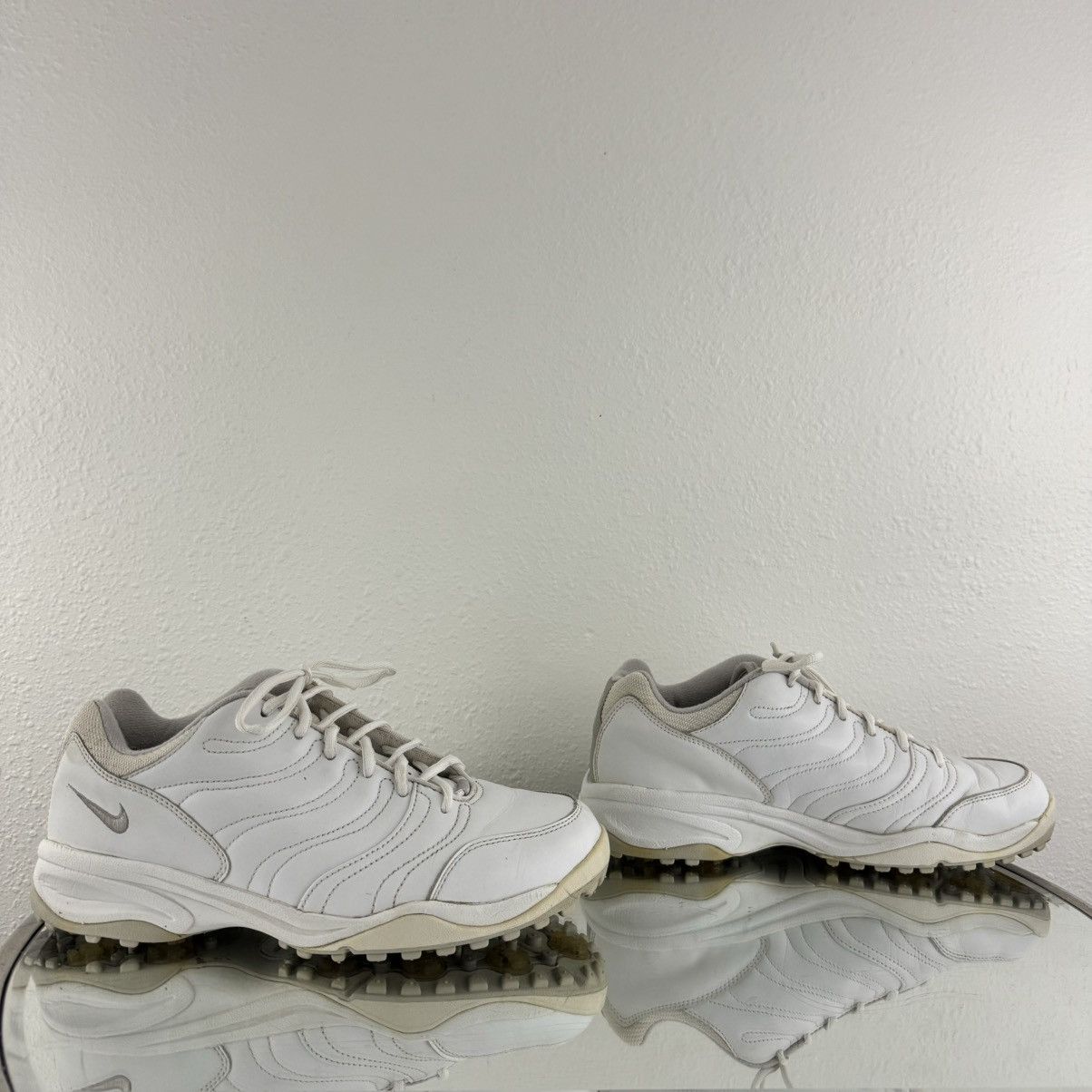 Nike NIKE Vintage White Leather Course Air Access Golf Sneakers Size US 10 / IT 40 - 2 Thumbnail