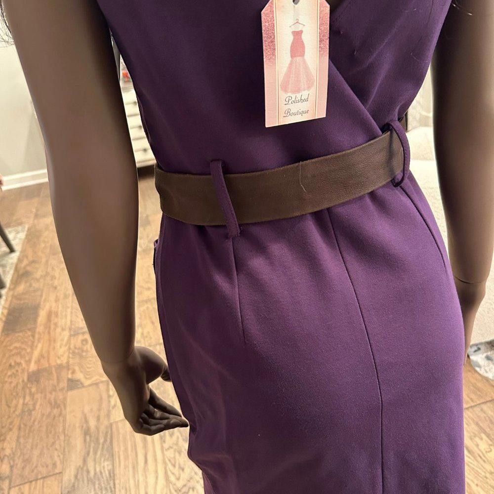 Theory Theory Damson Sloane Dress Capped Sleeves Belt Low Back NWT Size S / US 4 / IT 40 - 5 Thumbnail