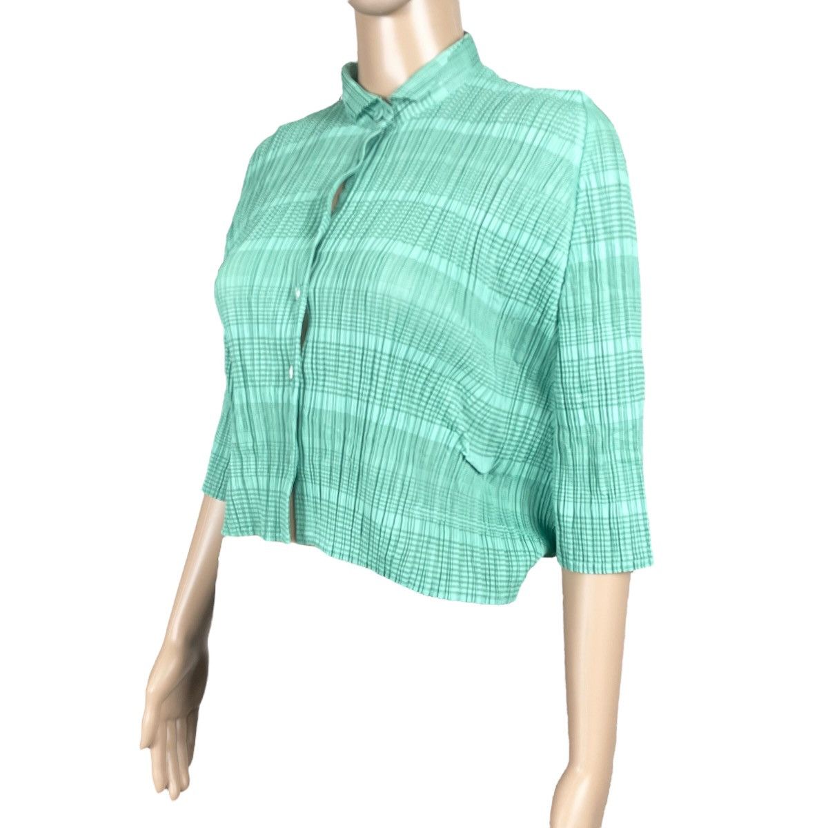 Pleats Please Issey Miyake Pleats Please Issey Miyake Button Up Crop Top Poncho Shirt Size S / US 4 / IT 40 - 2 Thumbnail
