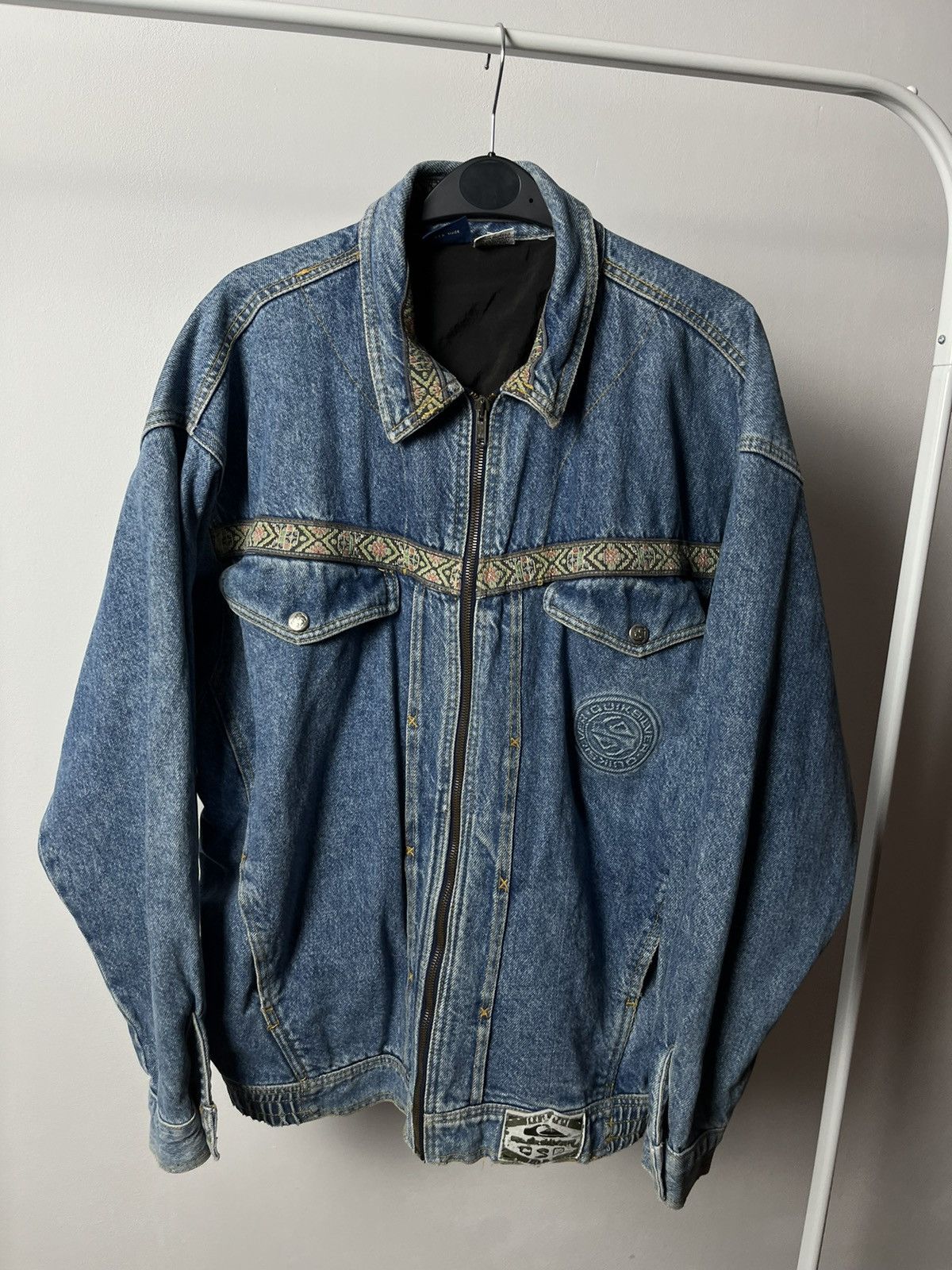 Quiksilver × Vintage Vintage Made in USA Quiksilver Denim Jeans Jacket Size US M / EU 48-50 / 2 - 1 Thumbnail