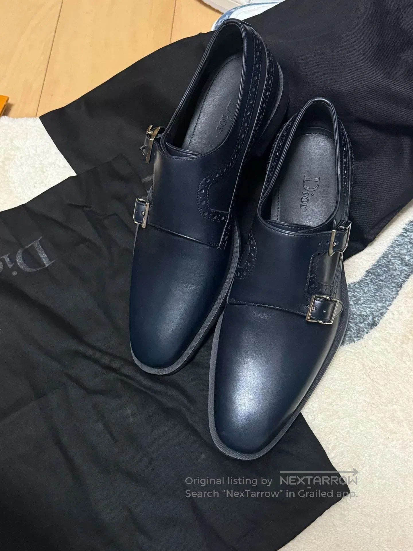 Dior Diorhomme Men's Double Buckle Leather Shoes. Size US 6 / EU 39 - 7 Thumbnail
