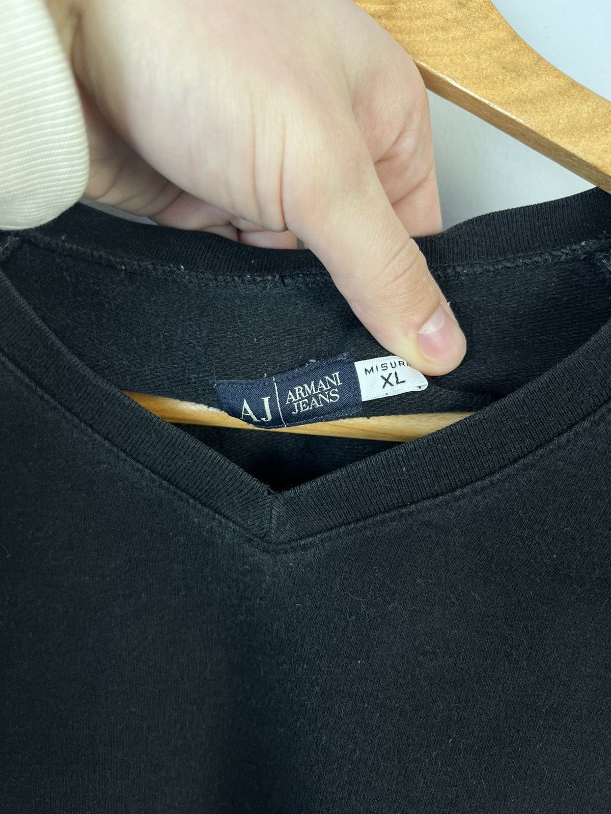 Armani × Vintage Armani Jeans Vintage Faded Y2K Big Logo Cotton Sweatshirt Size US XL / EU 56 / 4 - 7 Thumbnail
