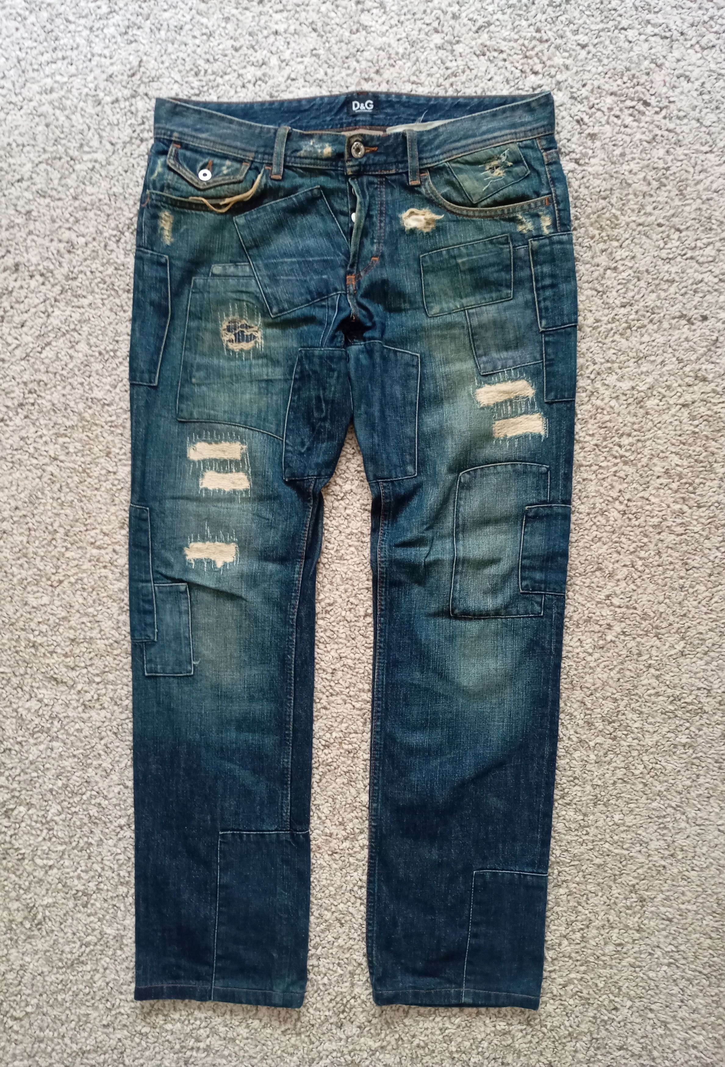 Dolce & Gabbana Dolce & Gabbana Y2k Distressed Patchwork Denim Pants Size US 32 / EU 48 - 1 Thumbnail