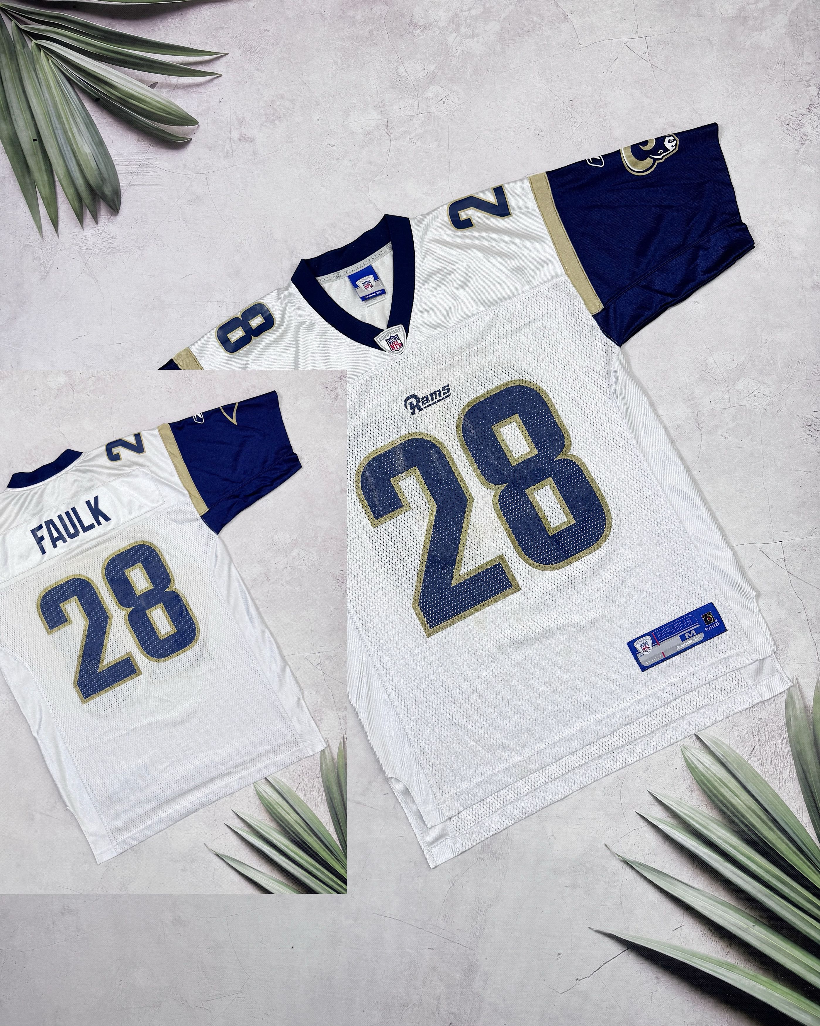 NFL Y2K Los Angeles Rams NFL Jersey #28 FAULK by Reebok Size US L / EU 52-54 / 3 - 1 Thumbnail