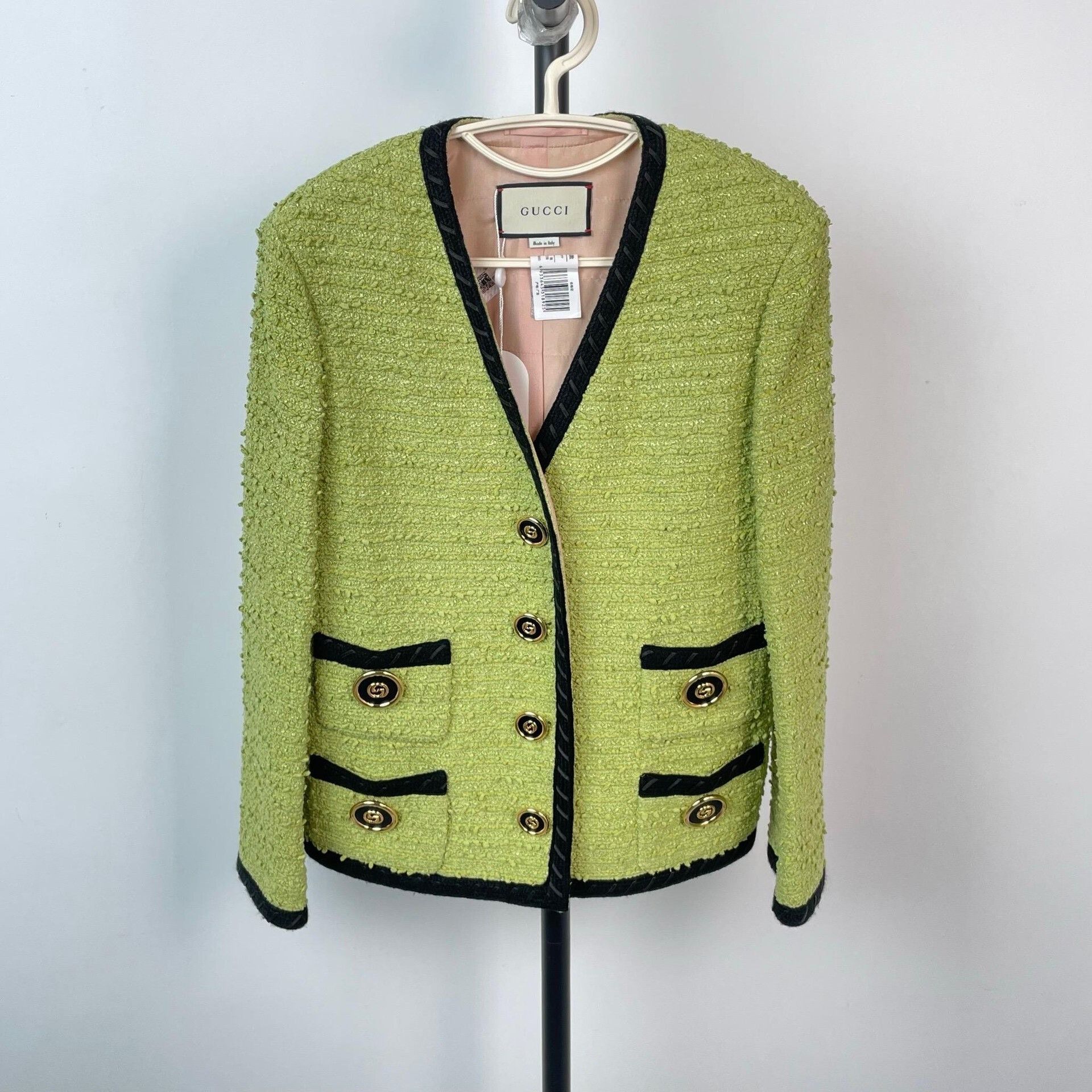 Gucci Gucci Avocado Green Tweed Jacket Size S / US 4 / IT 40 - 1 Thumbnail