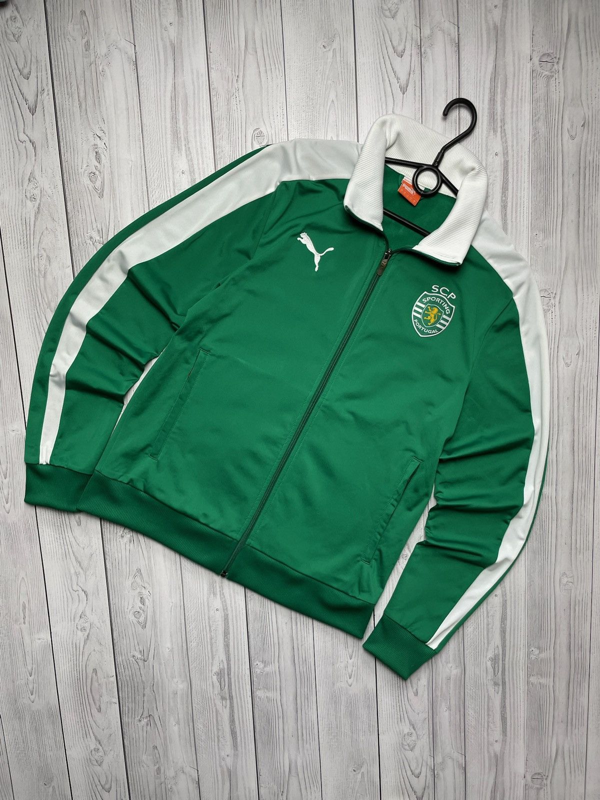 Vintage Vintage puma Sporting soccer jacket size L green Size US L / EU 52-54 / 3 - 1 Thumbnail