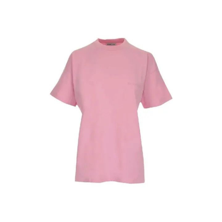 Balenciaga Balenciaga Pink Logo Print Short Sleeve T-Shirt 0079 Size L / US 10 / IT 46 - 1 Thumbnail