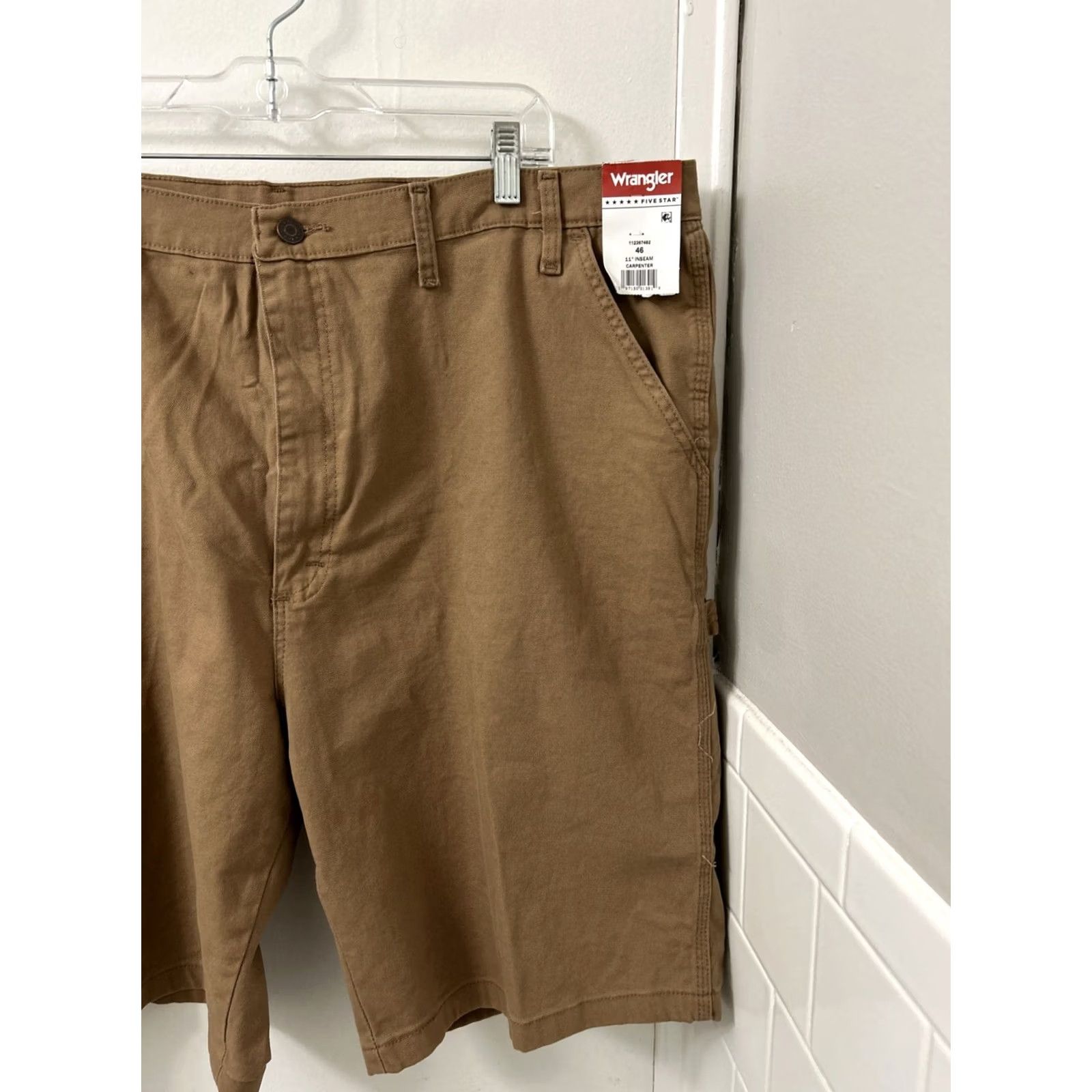 Wrangler Wrangler Carpenter Shorts Mens 46 Brown YKK Five Star 5 Pockets 11” Inseam Summer Workwear Outdoor Stretch Casual Cotton Belt Loop Denim Short Size US 30 / EU 46 - 3 Thumbnail