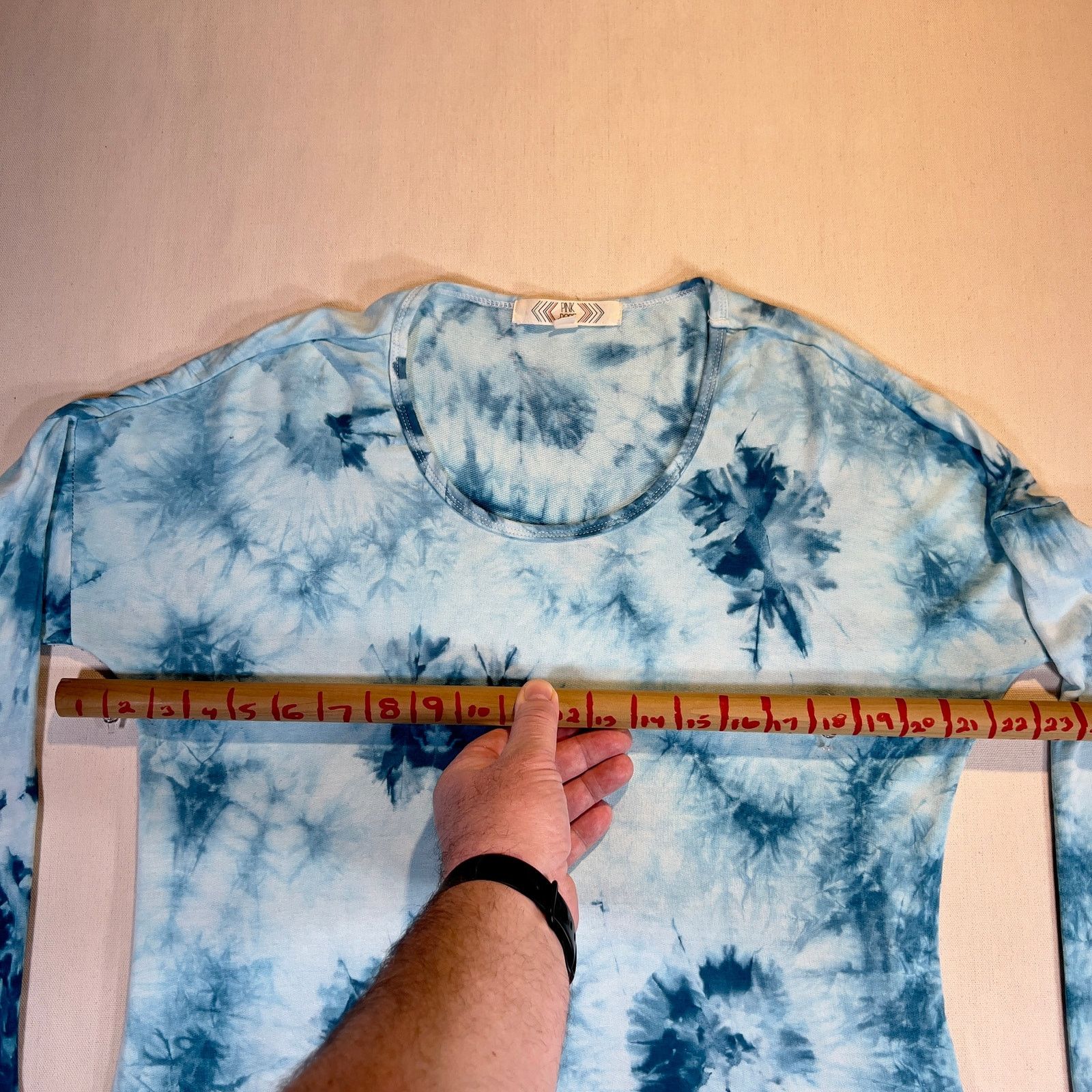 Other Pink Rose Blue Tye Dye Wavy Hem Long Sleeve Shirt Woman's M Size M / US 6-8 / IT 42-44 - 7 Thumbnail