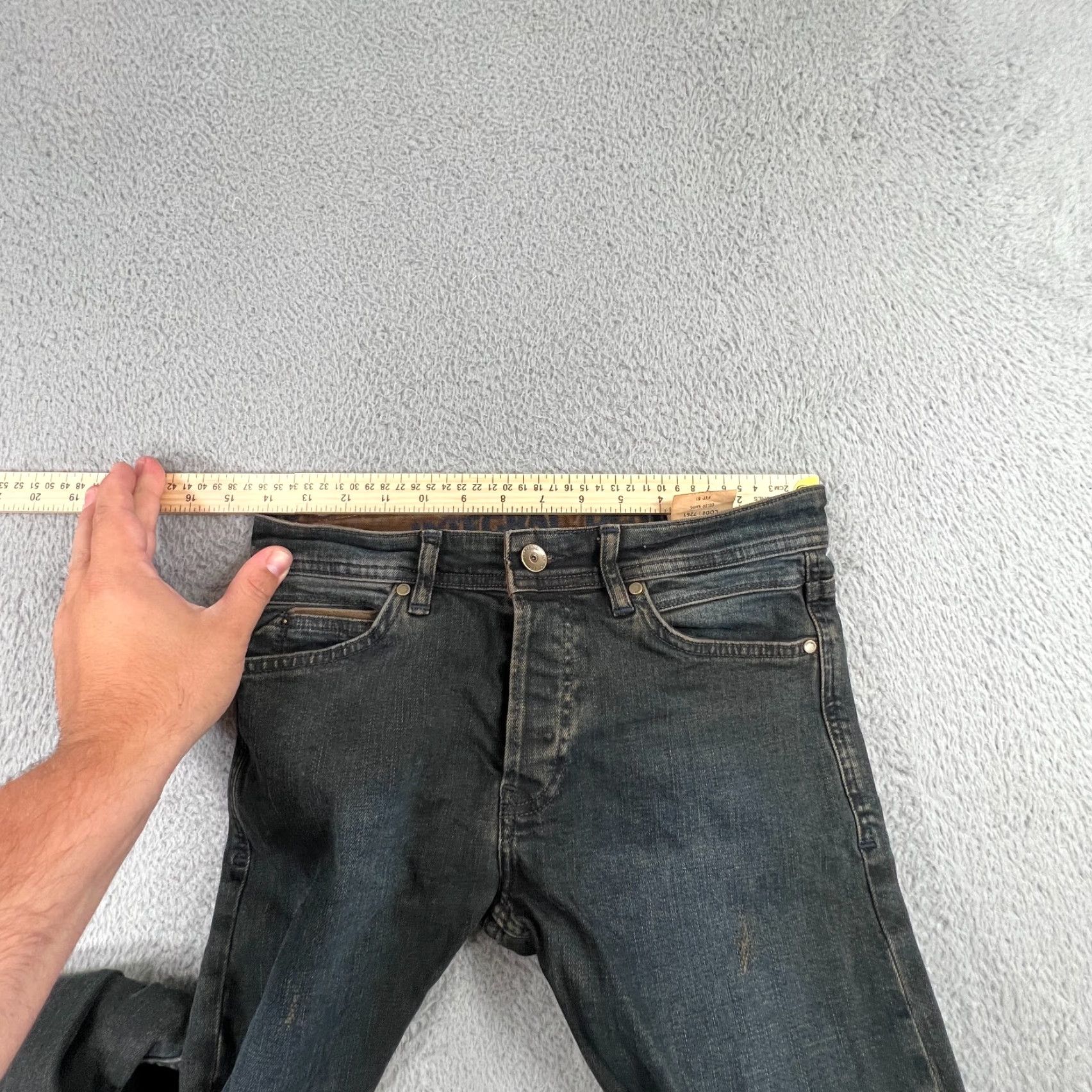 Denime Integral Slim Fit Jeans 31x30 Dark Blue Denim 5-Pocket Men's Skinny Pants Size US 31 - 5 Thumbnail