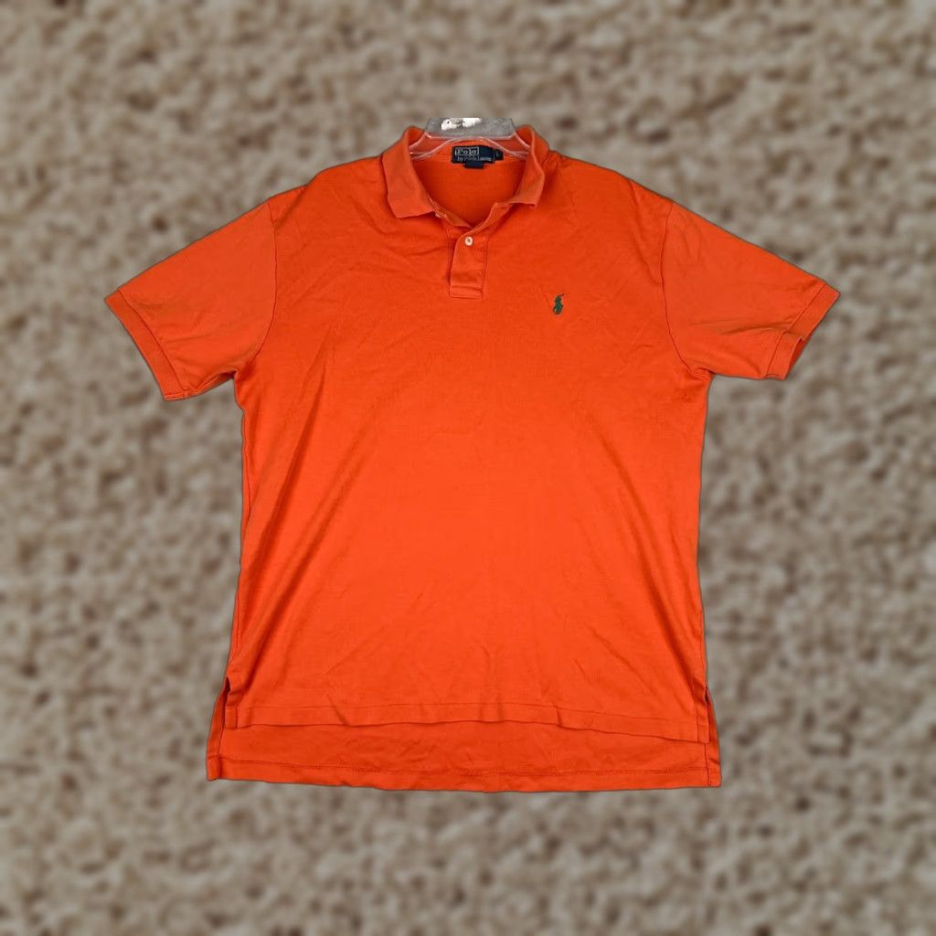 Ralph Lauren VINTAGE Ralph Lauren Polo Shirt Mens Large Orange Short Sleeve Cotton Polo Shirt Size US L / EU 52-54 / 3 - 1 Thumbnail