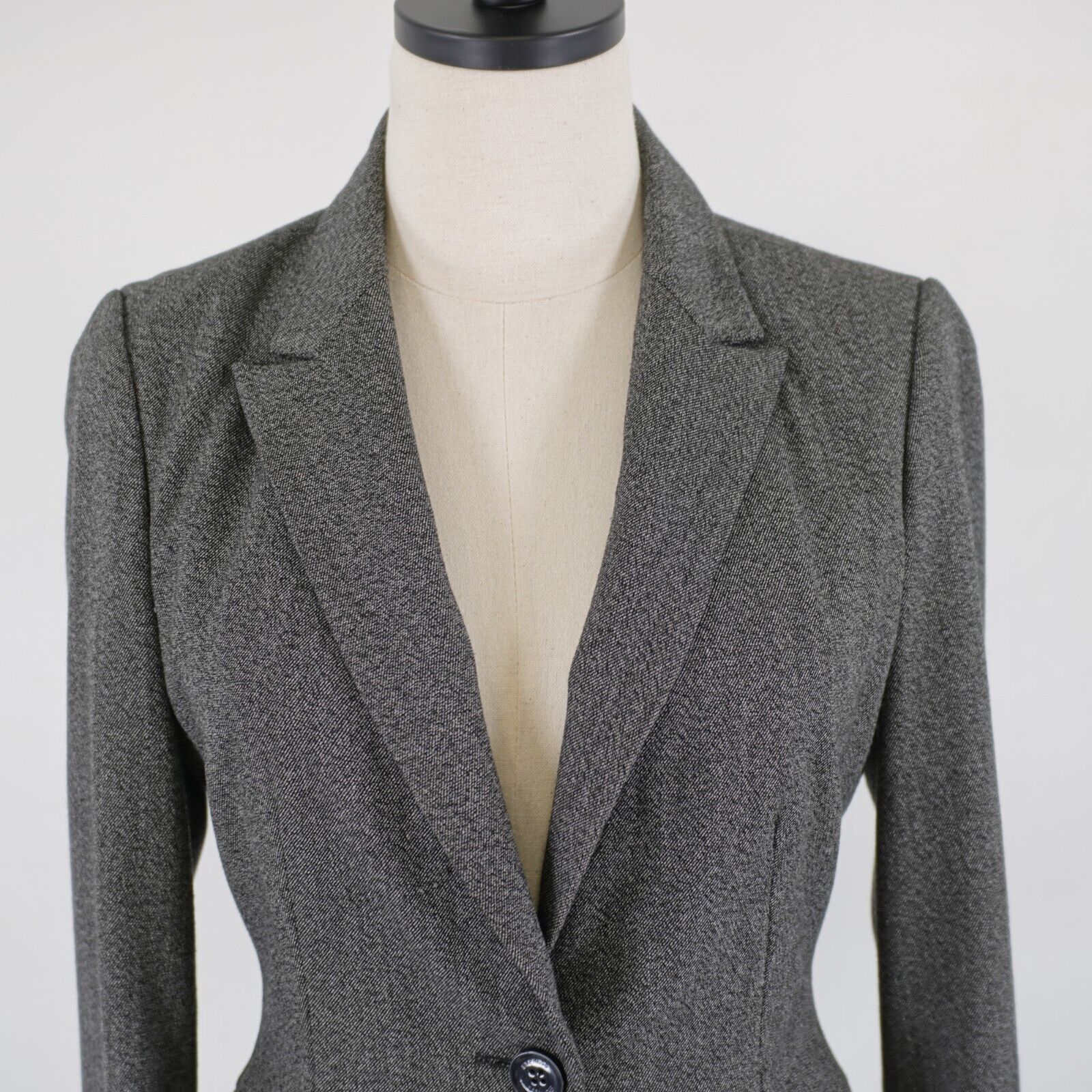 Express Express Design Studio Polyester Peak Lapel Blazer Size 4 Gra Size S / US 4 / IT 40 - 1 Thumbnail