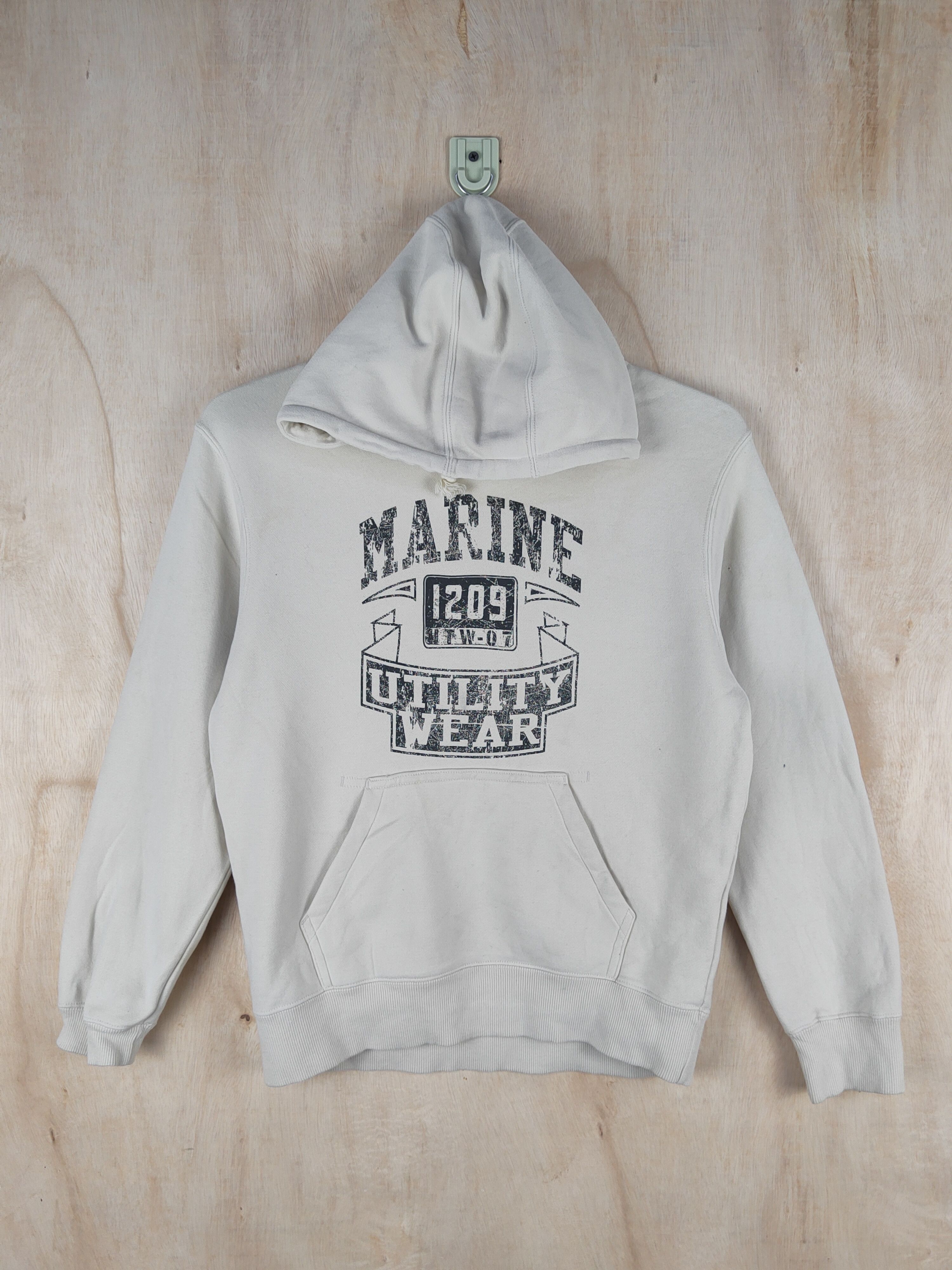 Japanese Brand × Vintage Uniqlo Cream Hoodie Marine Sweatshirts #S2496 Size US XS / EU 42 / 0 - 1 Thumbnail