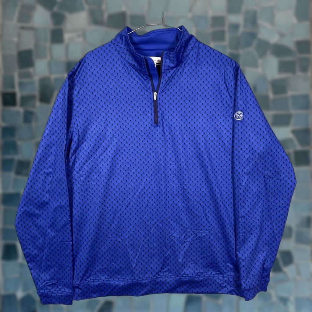 Peter Millar Peter Millar Perth Jacket Mens L 1/4 Zip Pullover Geometric Blue Size US L / EU 52-54 / 3 - 1 Thumbnail