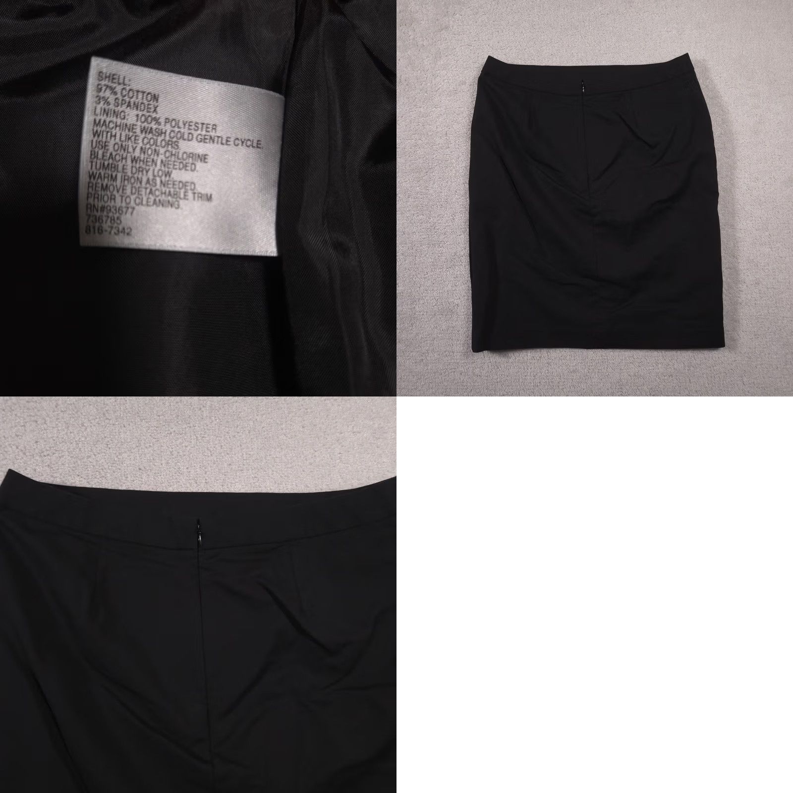 Worthington Worthington Skirt Womens 16 Black Pencil Zip Lined Career Office Snaps Slit Back Zipper Womens Size 38" / US 16 / IT 52 - 9 Thumbnail