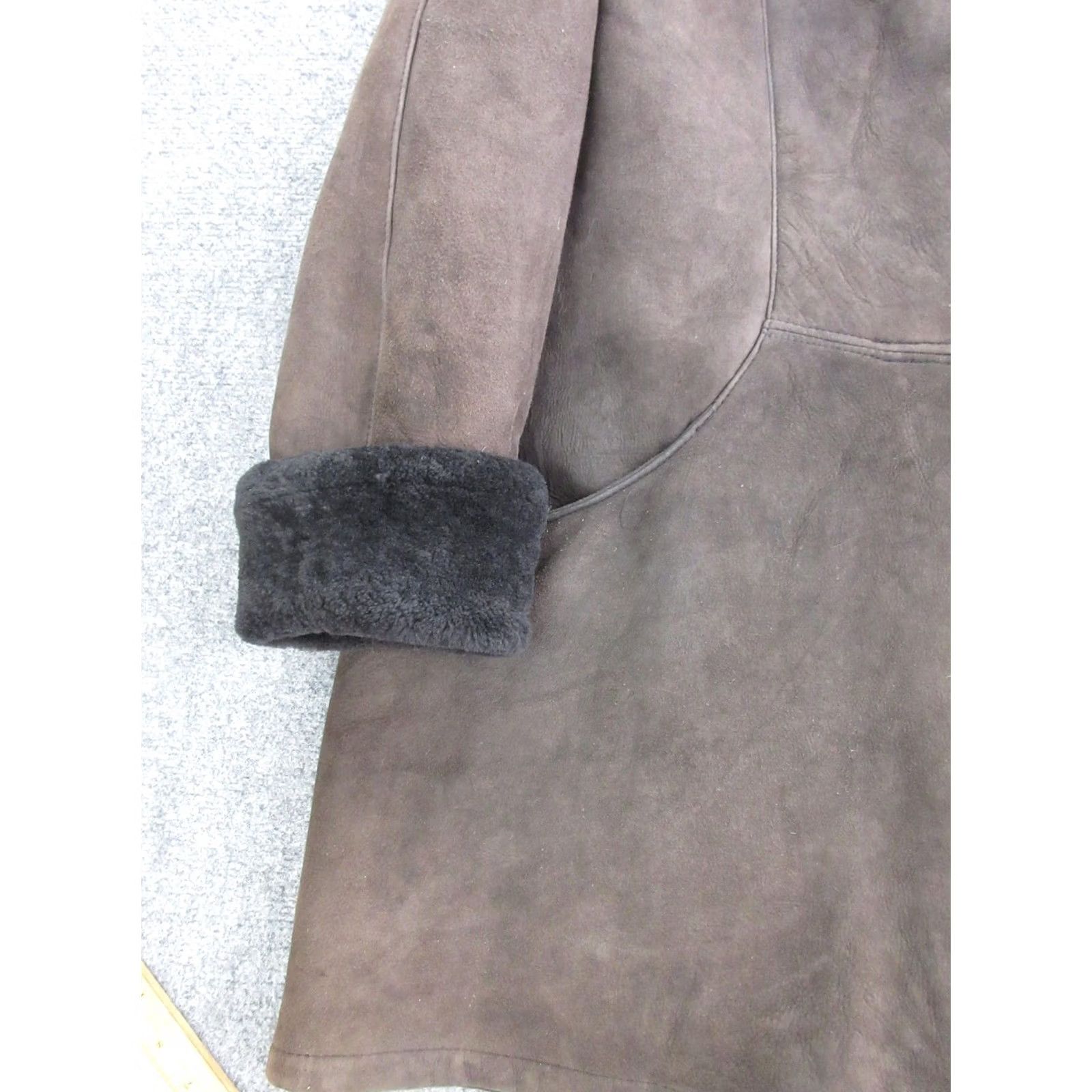 Vintage Vtg Shearling Coat Mens XL Brown Suede Wool Lined Toggle Button Warm Rancher Size US XL / EU 56 / 4 - 3 Thumbnail