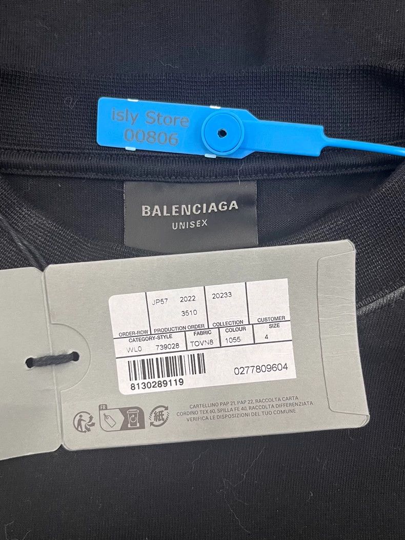 Balenciaga Balenciaga Solid monogrammed crewneck short sleeve T-shirt Size US XL / EU 56 / 4 - 5 Thumbnail