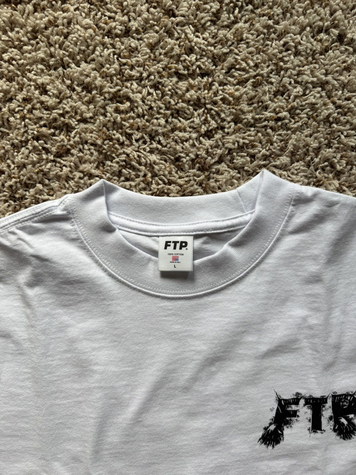 Fuck The Population FTP Grave Logo Tee White Size US L / EU 52-54 / 3 - 3 Thumbnail