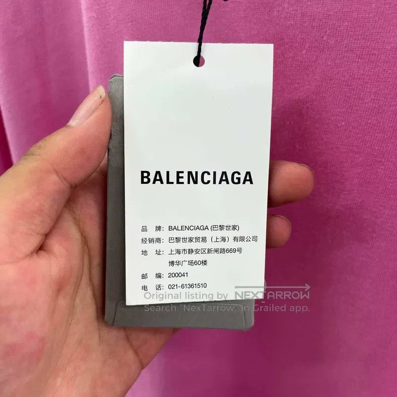 Balenciaga Balenciaga Pink embroidered letter logo short-sleeve T-shi Size US S / EU 44-46 / 1 - 4 Thumbnail