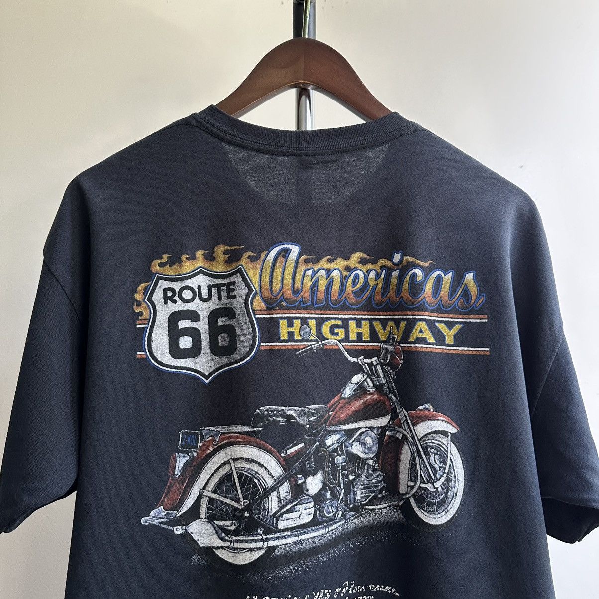 Route 66 Vintage Route 66 American Highway Bike Graphic Tee Size US XL / EU 56 / 4 - 3 Thumbnail