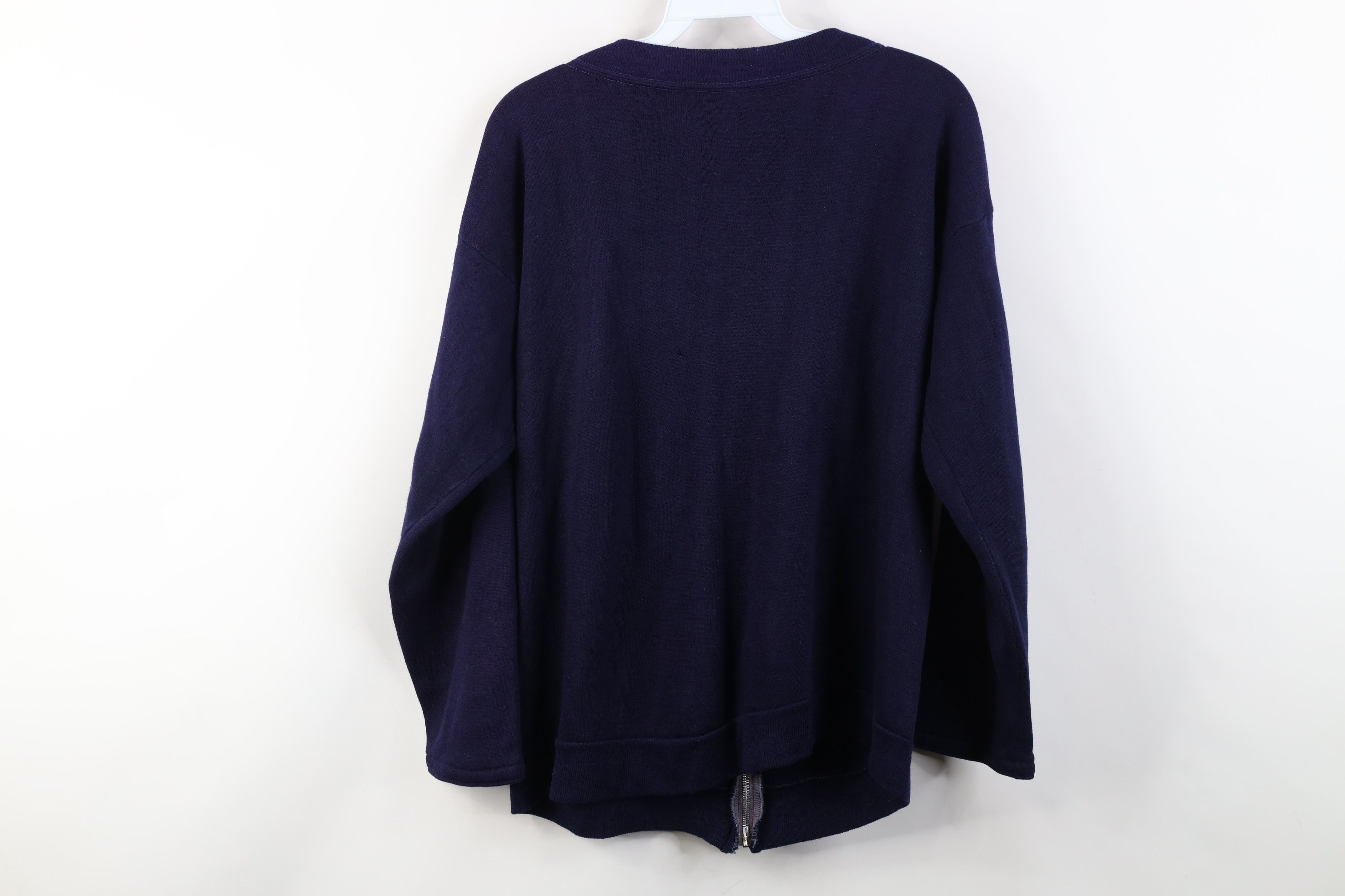 Vintage Vintage 70s Streetwear Blank Full Zip Sweatshirt Blue USA Size M / US 6-8 / IT 42-44 - 13 Thumbnail