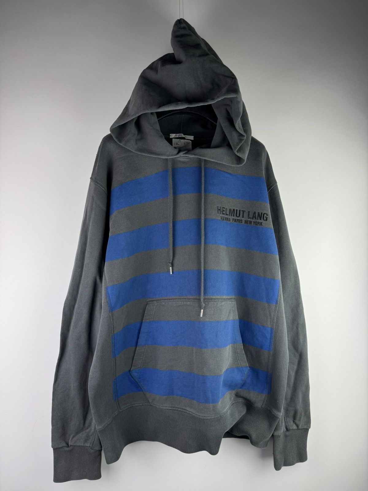 Helmut Lang Helmut Lang Blue Striped “Standard Bars” Hoodie Size US XL / EU 56 / 4 - 1 Thumbnail