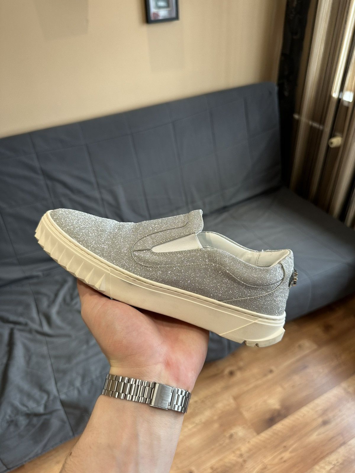 Salvatore Ferragamo Salvatore ferragamo glitter low top slip on sneakers Size US 6 / IT 36 - 7 Thumbnail