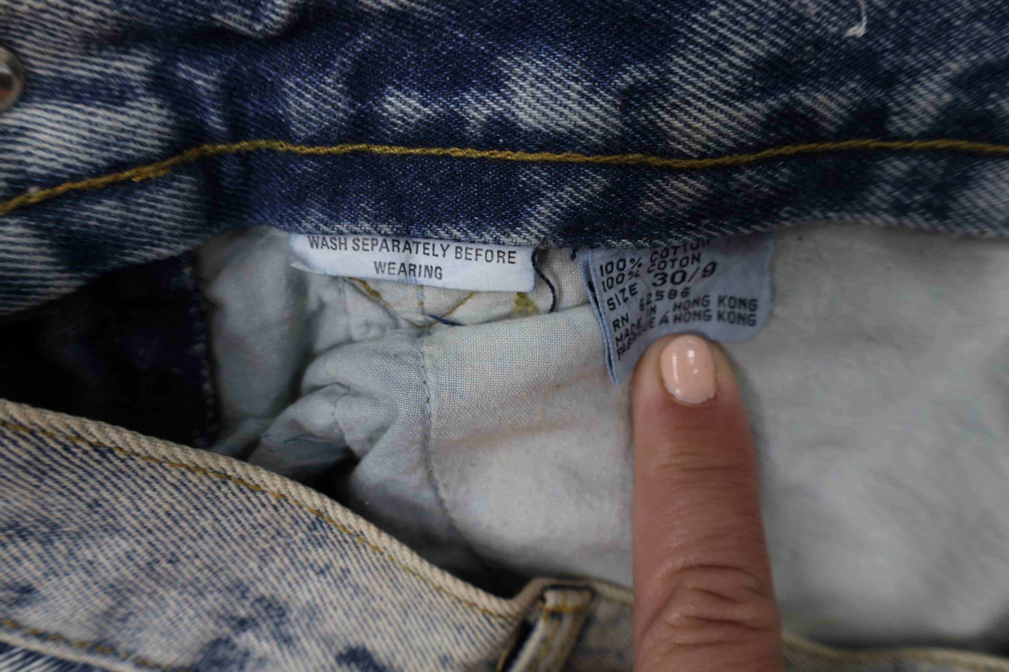 Vintage Deadstock Vintage 90s Streetwear Trim Acid Wash Denim Jeans Size 32" / US 10 / IT 46 - 10 Thumbnail