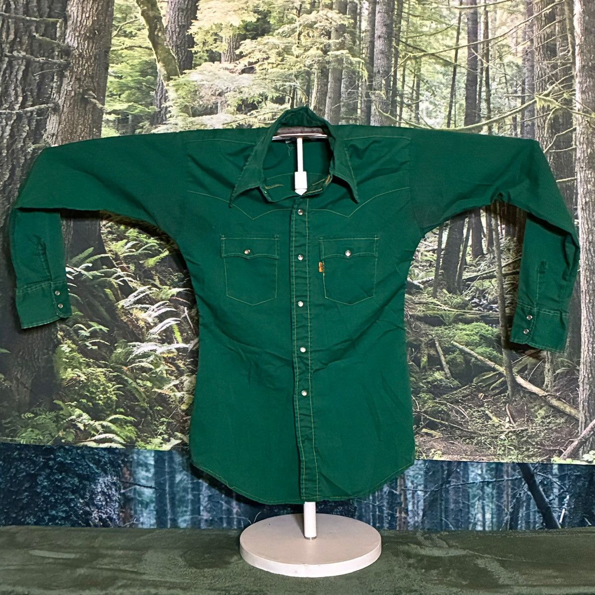 Levi's Vintage Clothing Authentic Vintage Levi’s Green Western Button-Up Shirt Size S / US 4 / IT 40 - 1 Thumbnail