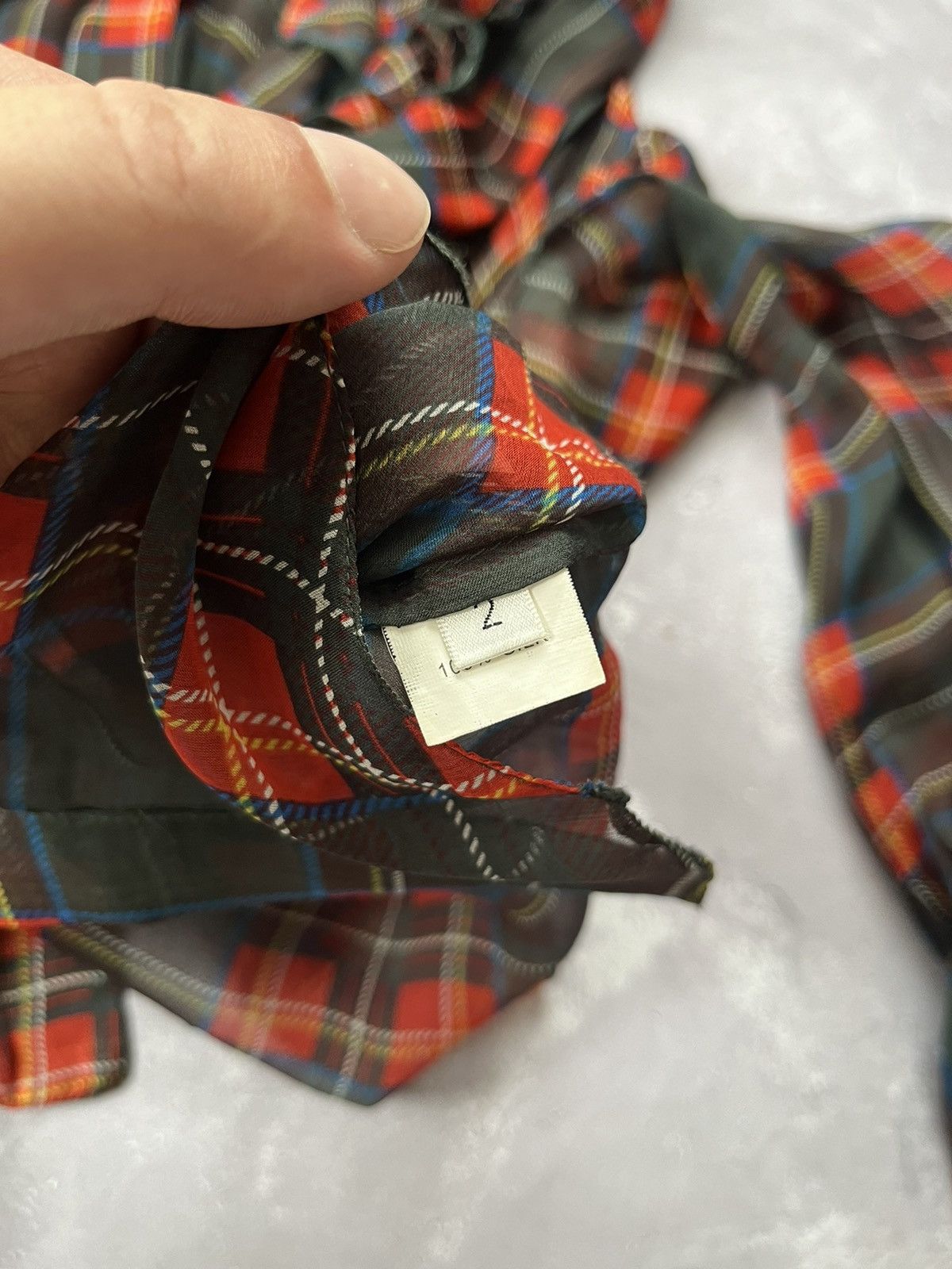 Dolce & Gabbana DOLCE&GABBANA Silk Blouse Shirt Checkered Red Size 2 Size S / US 4 / IT 40 - 6 Thumbnail