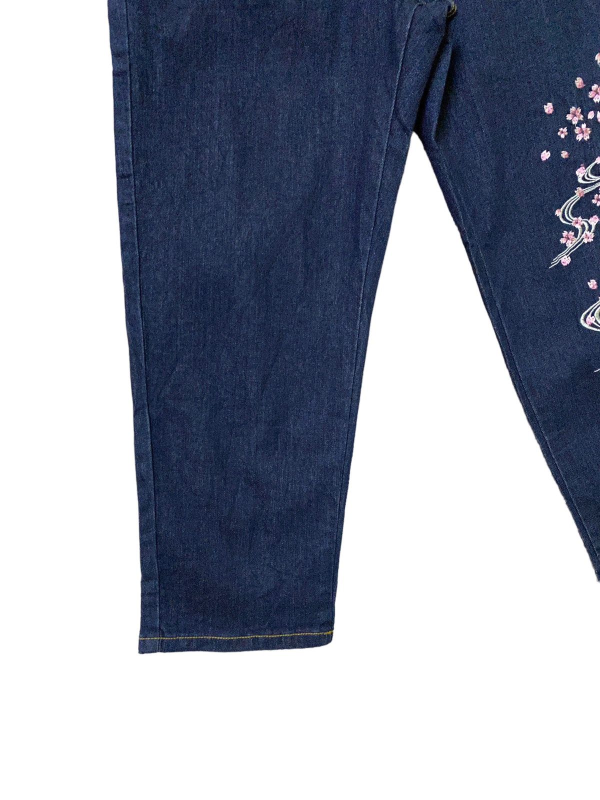 Japanese Brand Vintage THE JAPAN TRADITION Sakura Floral Embroidered Denim Size US 32 / EU 48 - 7 Thumbnail