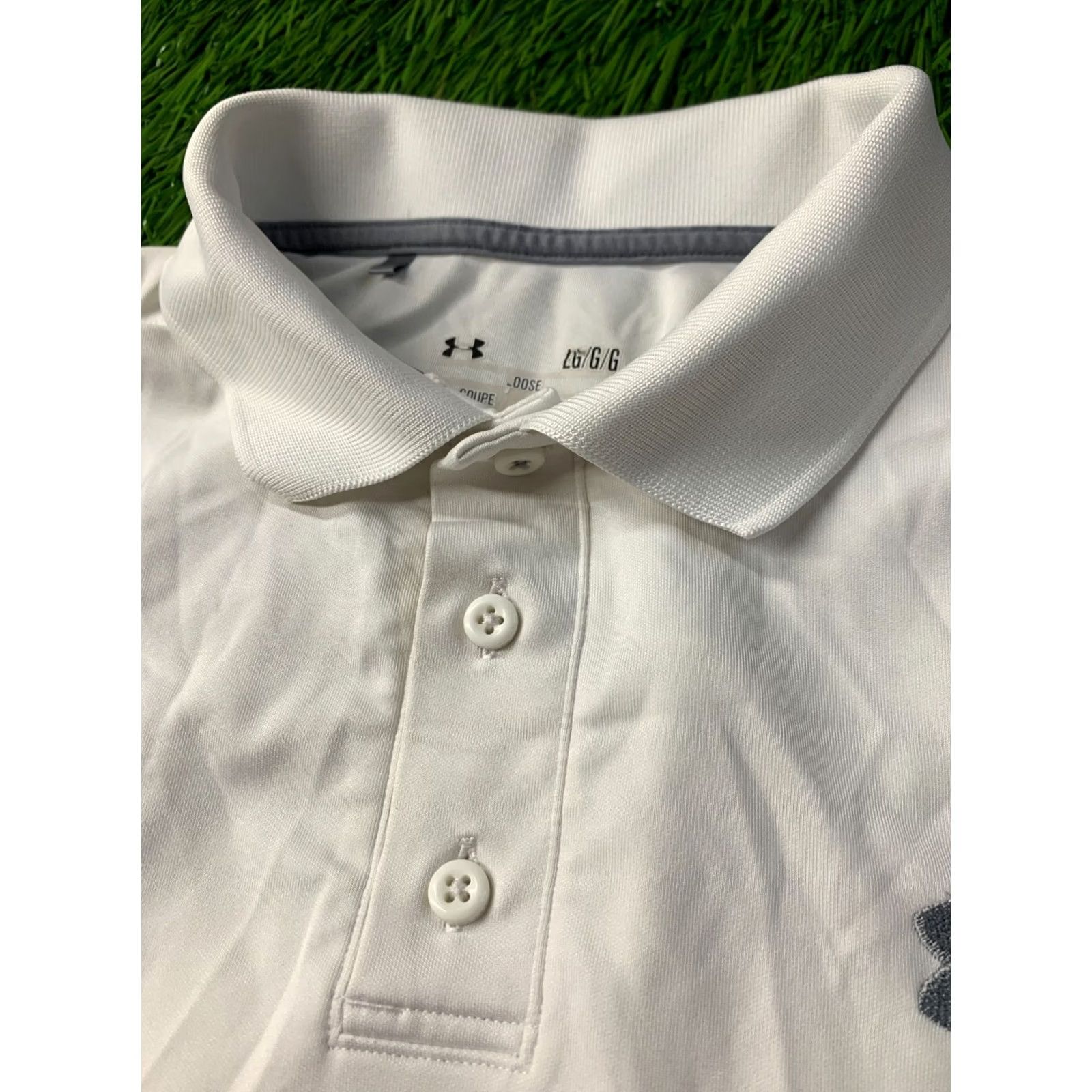 Under Armour UNDER ARMOUR HEATGEAR POLO SHIRT MEN L White Classic Short Sleeve Weather: Summer Size US L / EU 52-54 / 3 - 4 Thumbnail