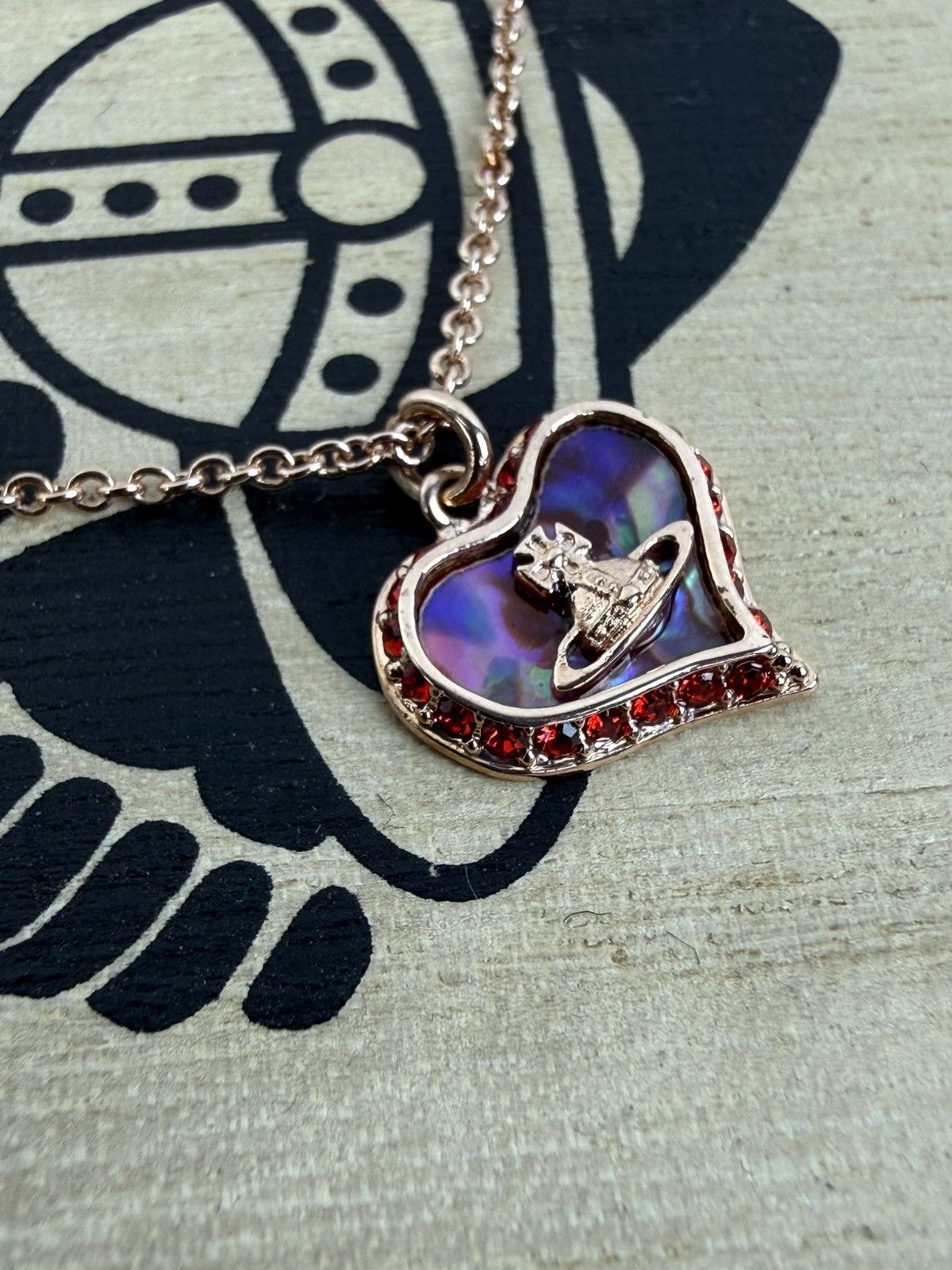 Vivienne Westwood Vivienne Westwood Petra Heart Purple Pendant Necklace Bronze Size ONE SIZE - 2 Thumbnail