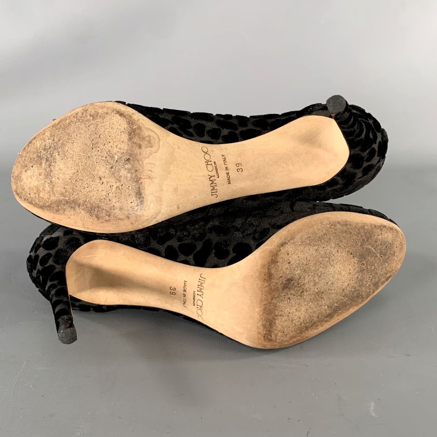 Jimmy Choo JIMMY CHOO Pumps Size 9 Black Devore Leopard Round Toe Size US 9 / IT 39 - 6 Thumbnail