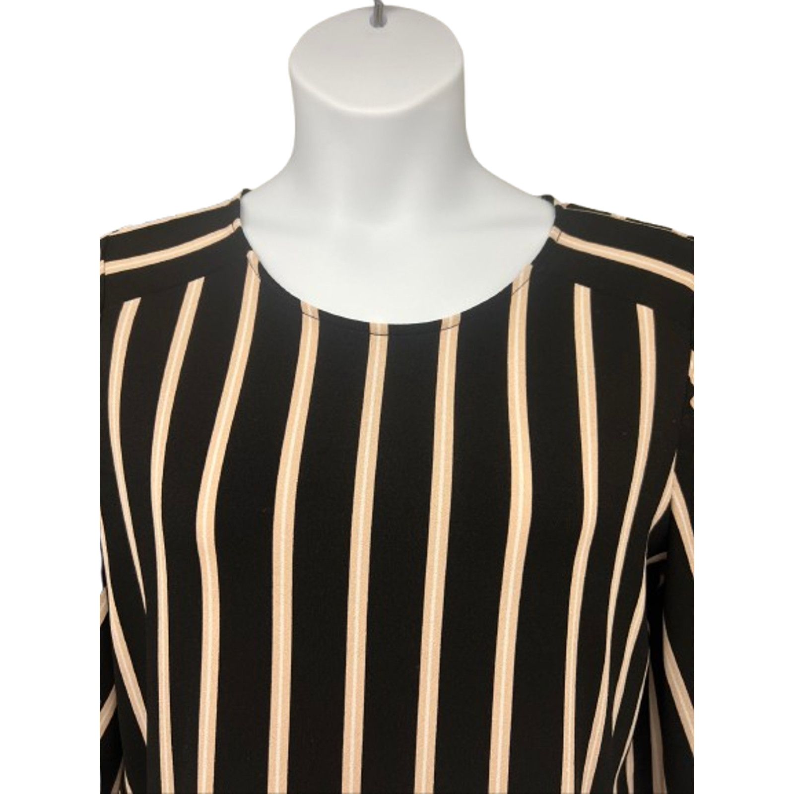 Adrianna Papell Adrianna Papell Black Striped Pullover Shirt Large Stretch Size L / US 10 / IT 46 - 5 Thumbnail