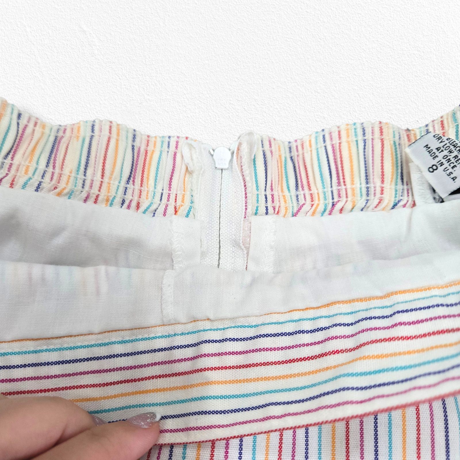 Vintage 1970s Striped Skort USA Made Size 8 Size 30" / US 8 / IT 44 - 5 Thumbnail